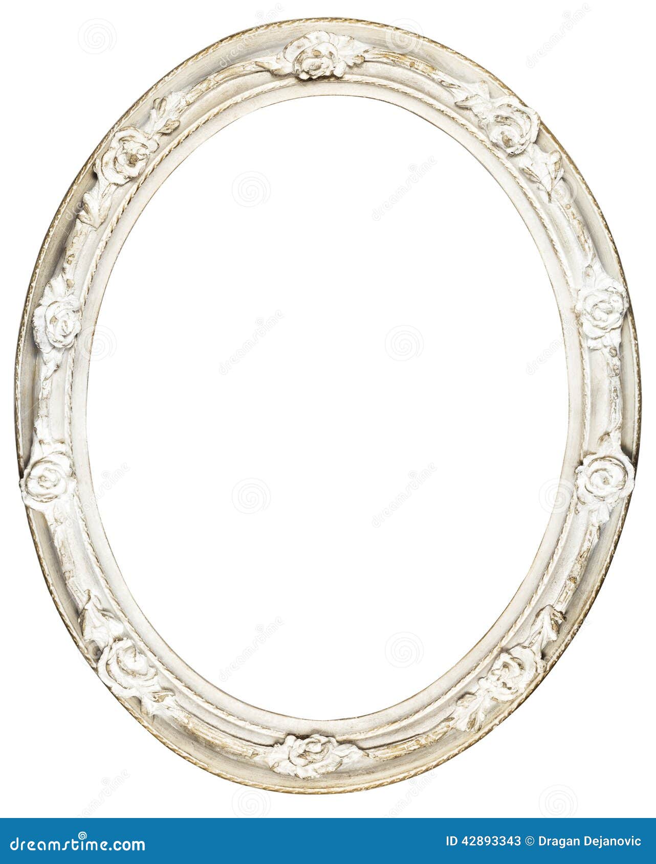 Wit ovaal Barok kader stock afbeelding. Image of glinsterende 42893343
