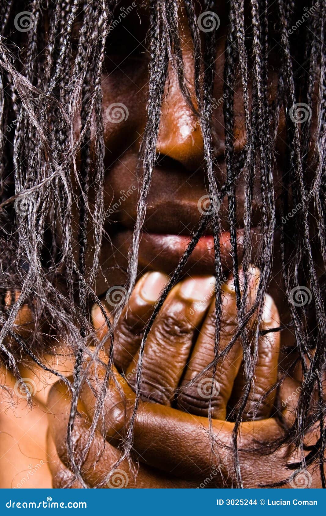 African witch, dramatization, focus on the hair