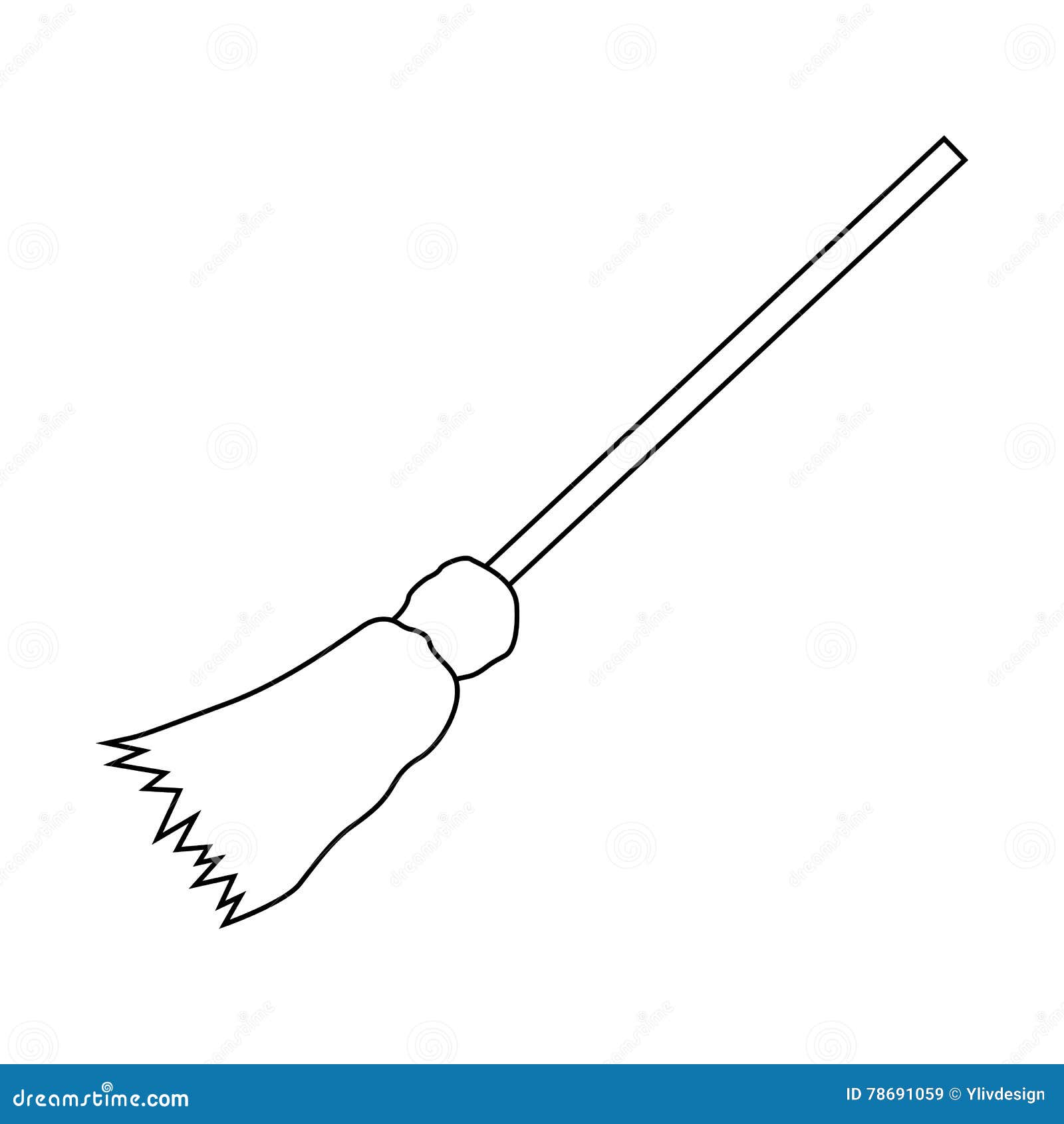 Witch Broom Icon Outline Style Stock Vector Illustration Of Cleaning Brush 78691059