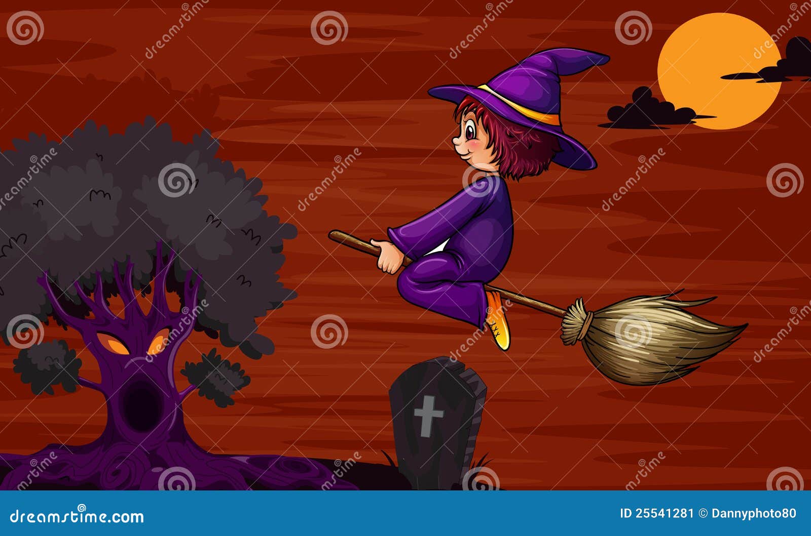 witch on a broom flying witch on a broom flying
