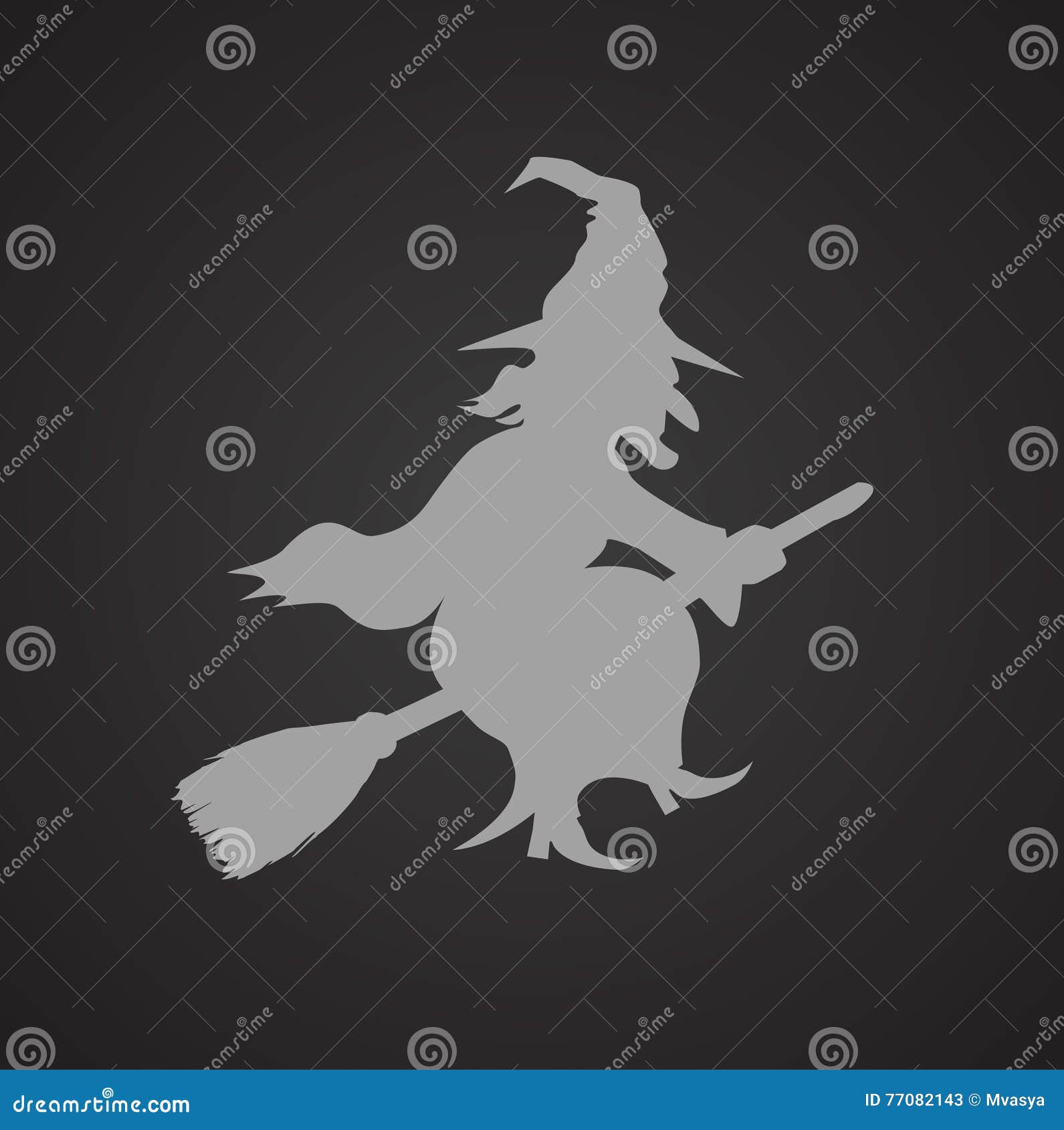 Witch Flying on Broomstick Vector Template Stock Vector Illustration Witch Flying on Broomstick Vector Template Stock Vector Illustration