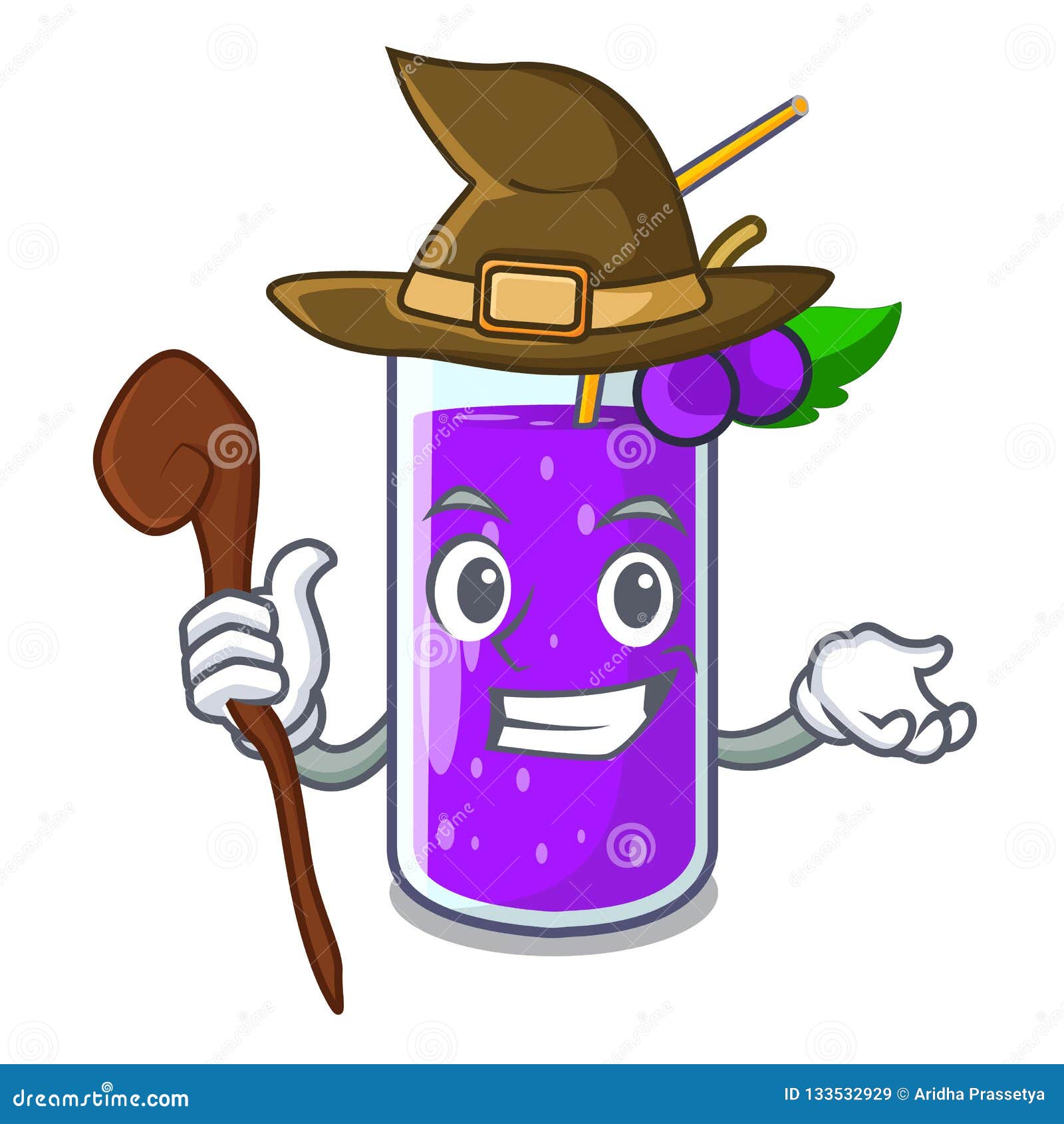 witch grape juice in glass a mascot