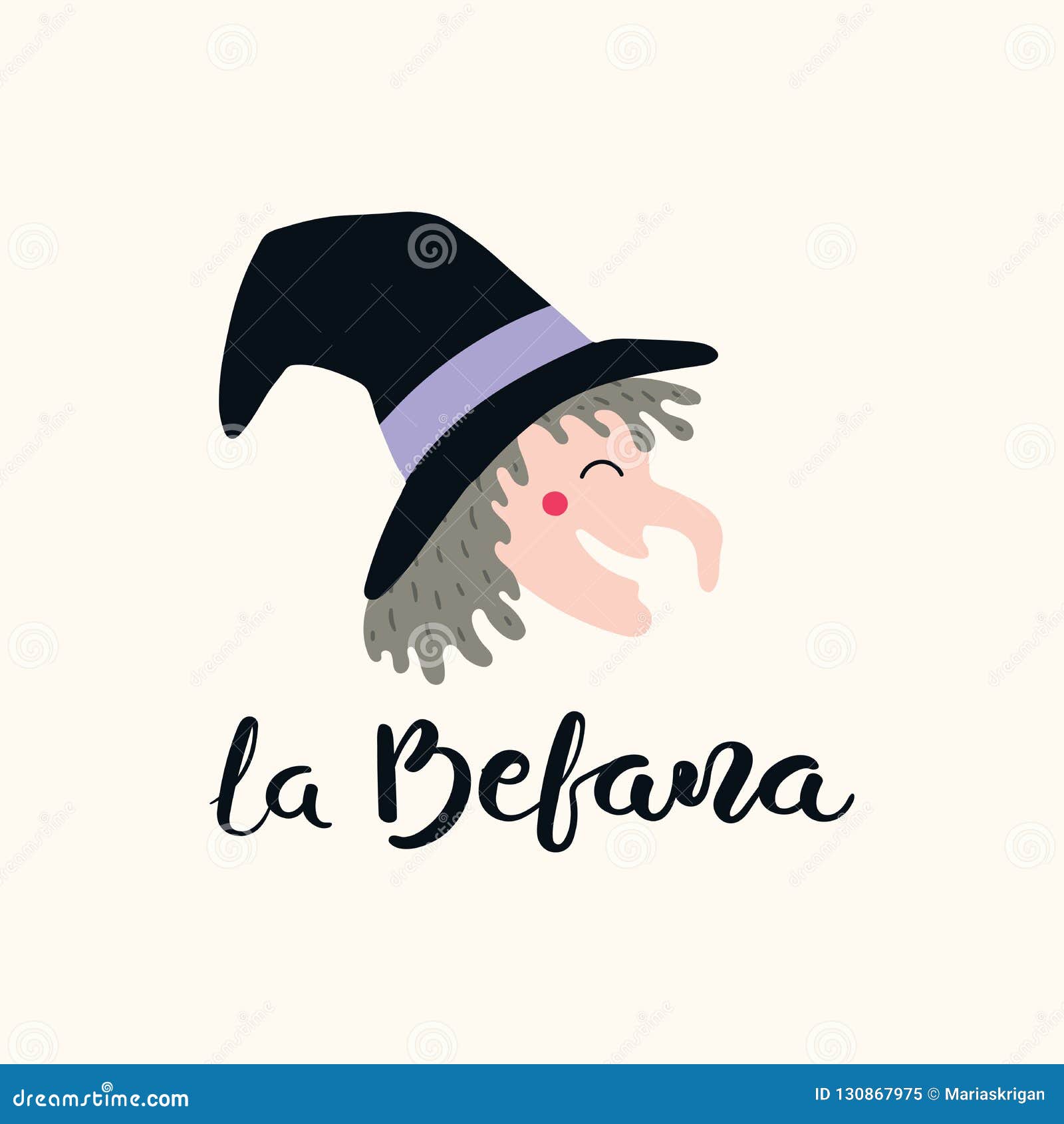 Befana Flat Vector Design Illustration Stock Illustration