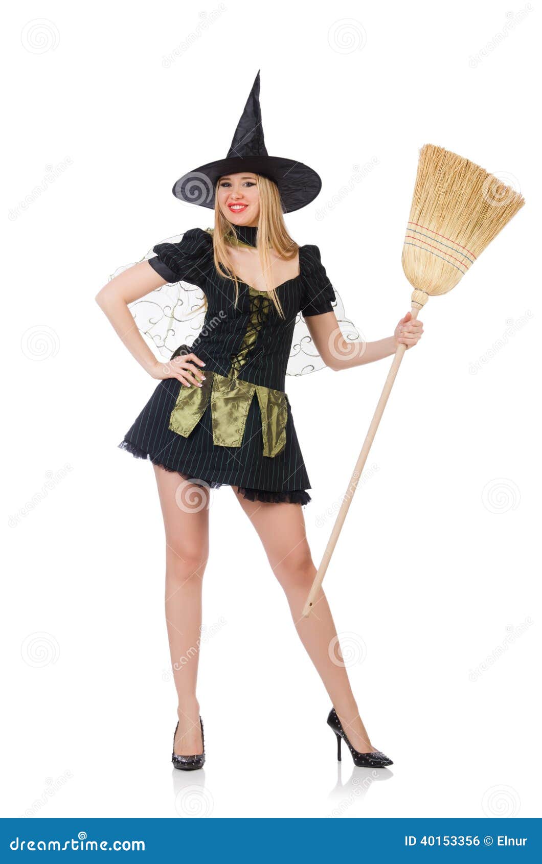 Witch stock photo. Image of hair, scary, broom, cartoon - 40153356