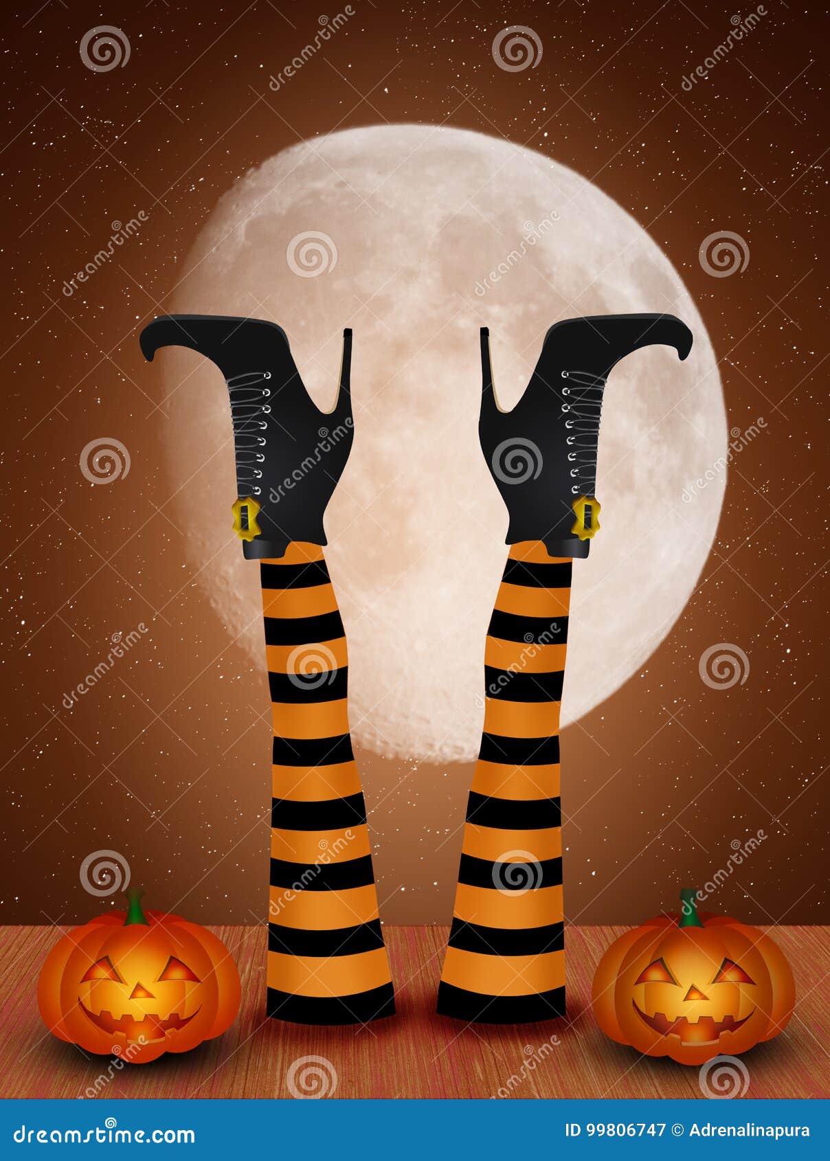 Witch legs for Halloween stock illustration. Illustration of cute
