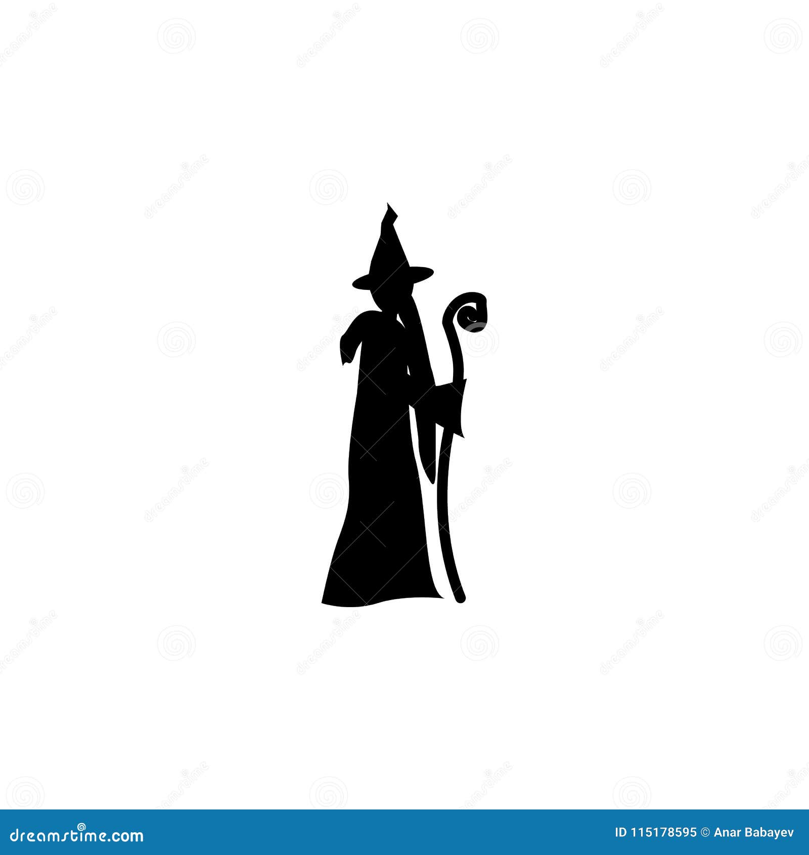 Witch Silhouette. Element of Fairy-tale Heroes Illustration. Premium ...