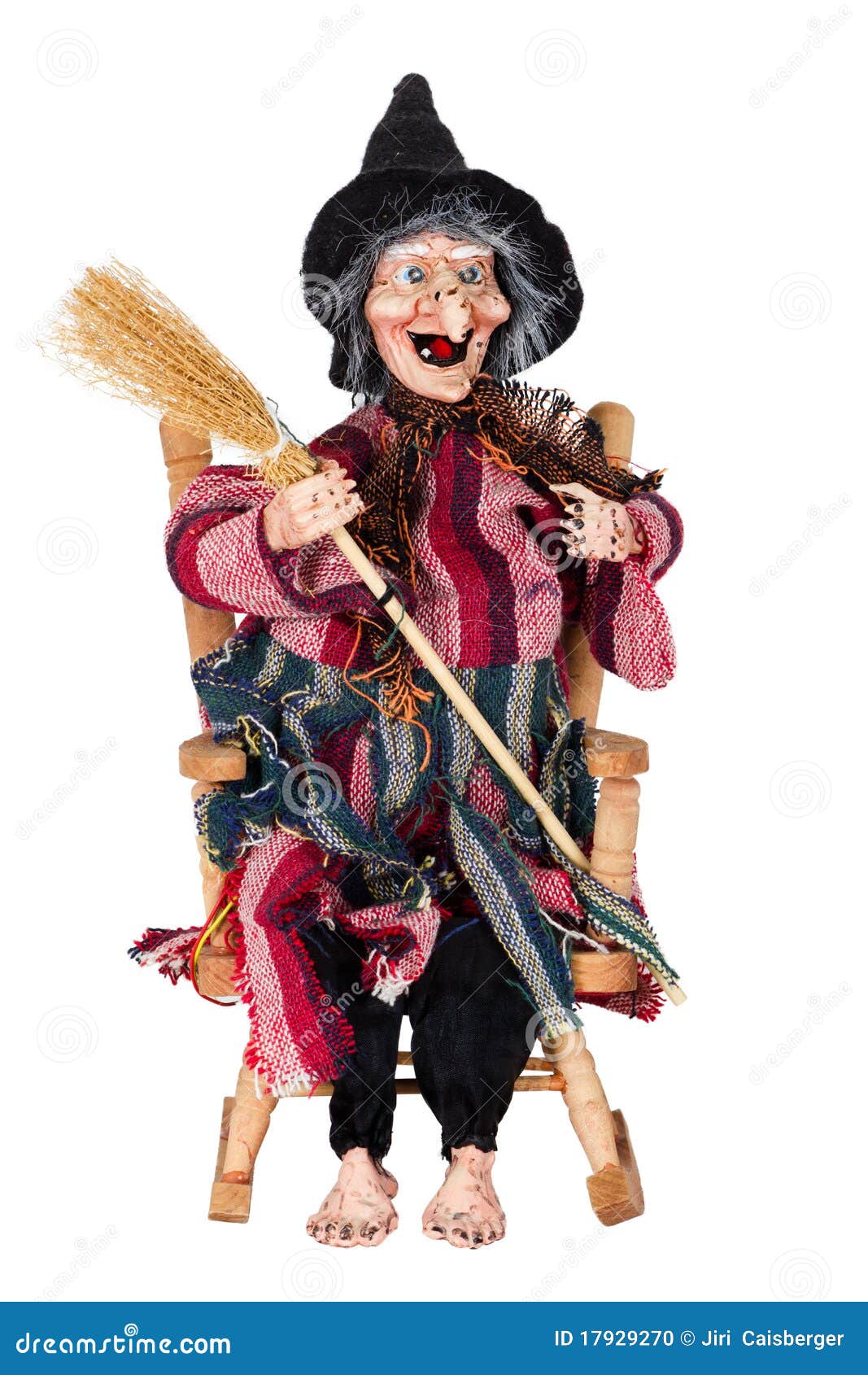 Witch Sitting In Rocking Chair Isolated Stock Photo ...