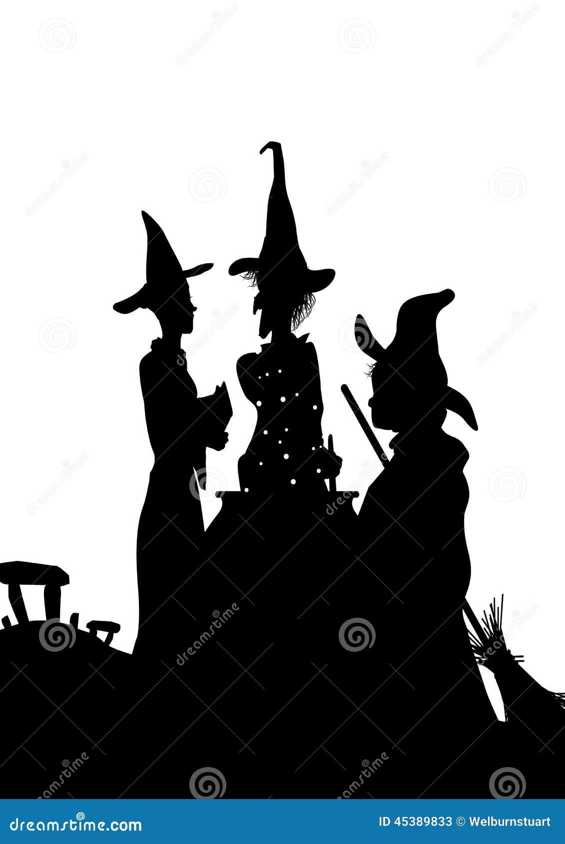 3 Witches Cauldron Illustration 45389833 - Megapixl