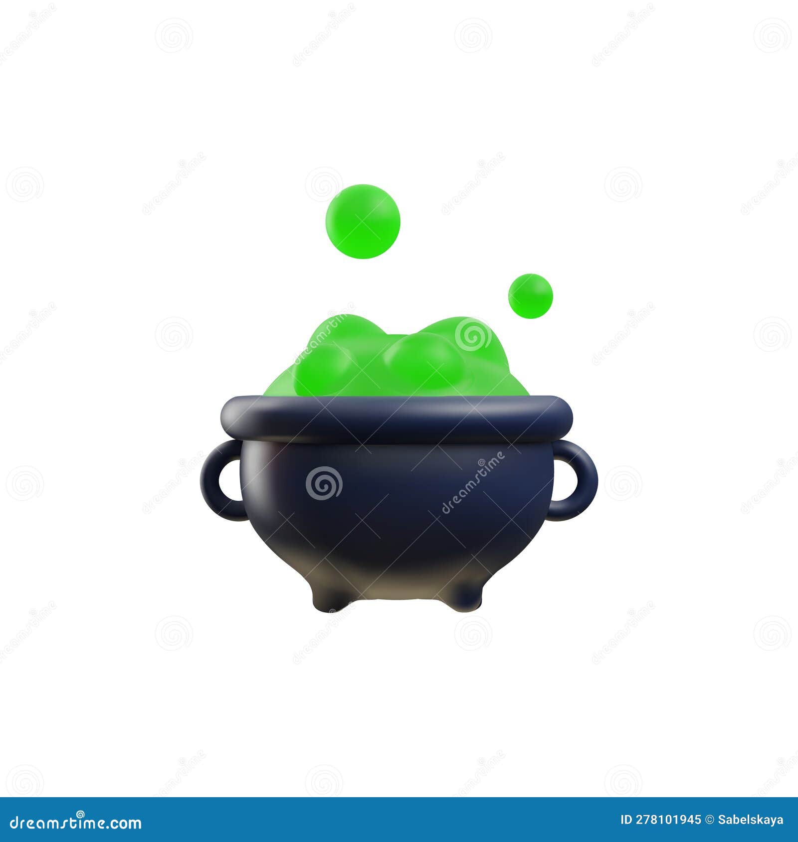 Magic pot isolated on white background. Black witch cauldron with