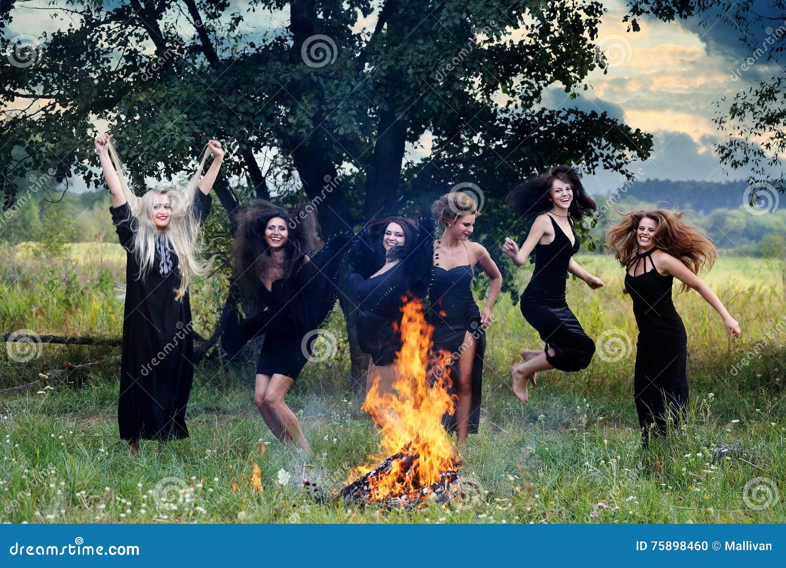 Witches around a fire