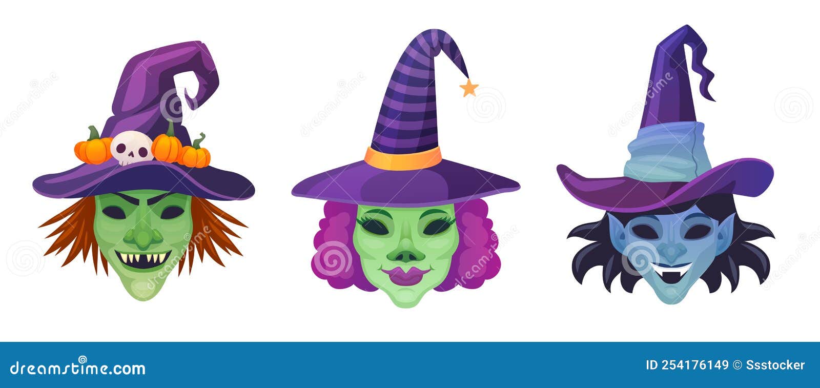 Witch Face Creepy Halloween Clipart