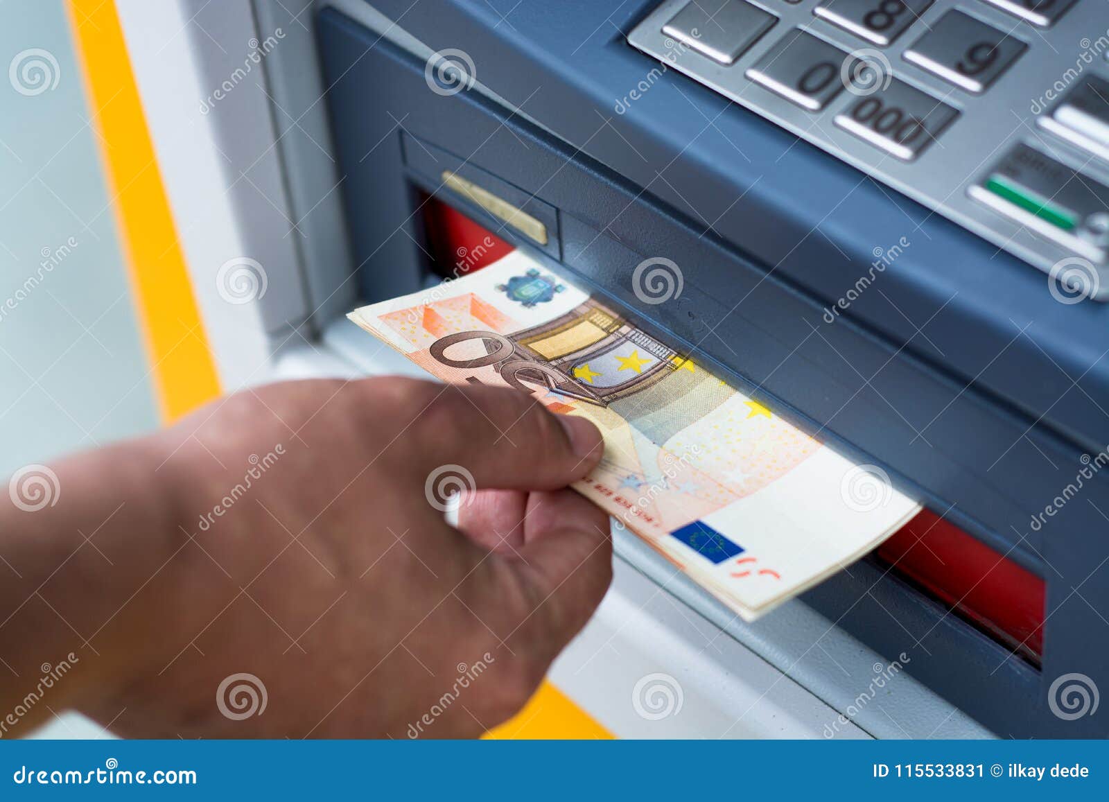 Withdraw money from ATM stock image. Image of currency - 115533831