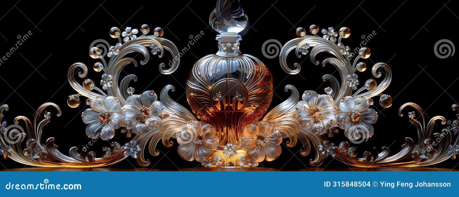 witness the convergence of art and impossibility: a crystal carafe showcase an intricate fractal  that defies the boundaries