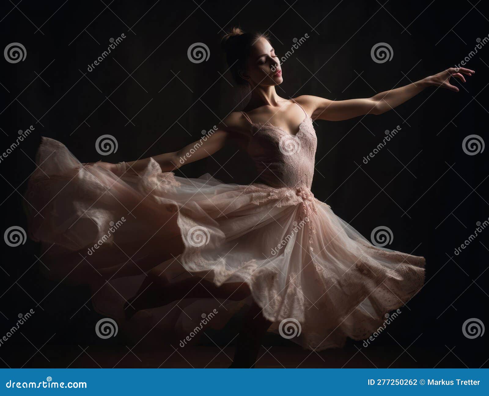 Graceful Ballet Dancer in Motion Created with Generative AI Stock