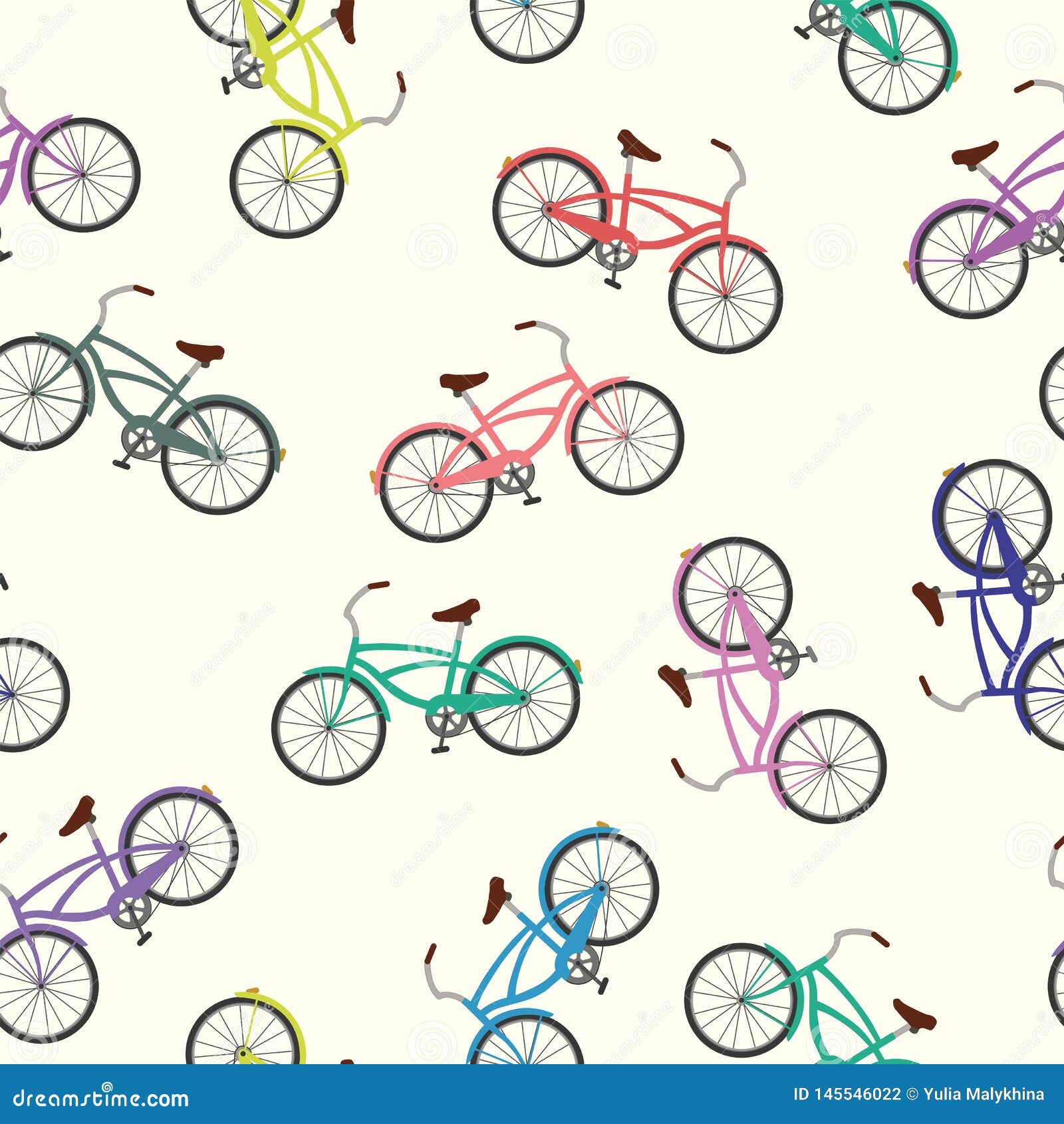 Witte Achtergrond Van Het Fiets De Naadloze Patroon Vector Illustratie ...