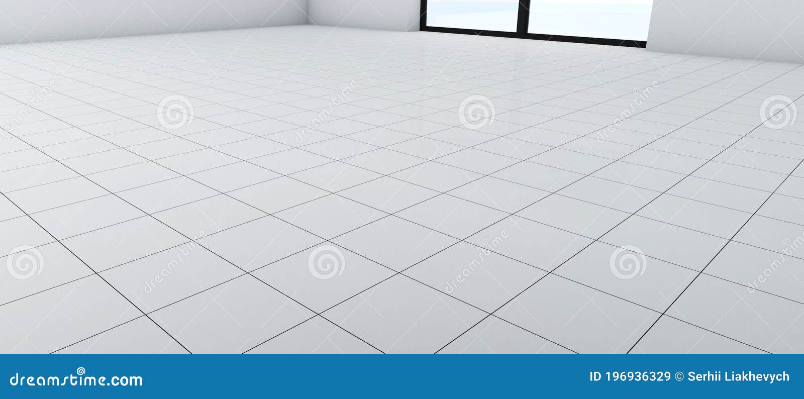 maximaal NieuwZeeland Veronderstellen Witte Vloer Met Keramische Tegels in Perspectief. Een Kamer Met Een Raam Op  De Vloer Met Een Schone Witte Glanzende Tegel Met Stock Afbeelding - Image  of vierkant, bevloering: 196936329