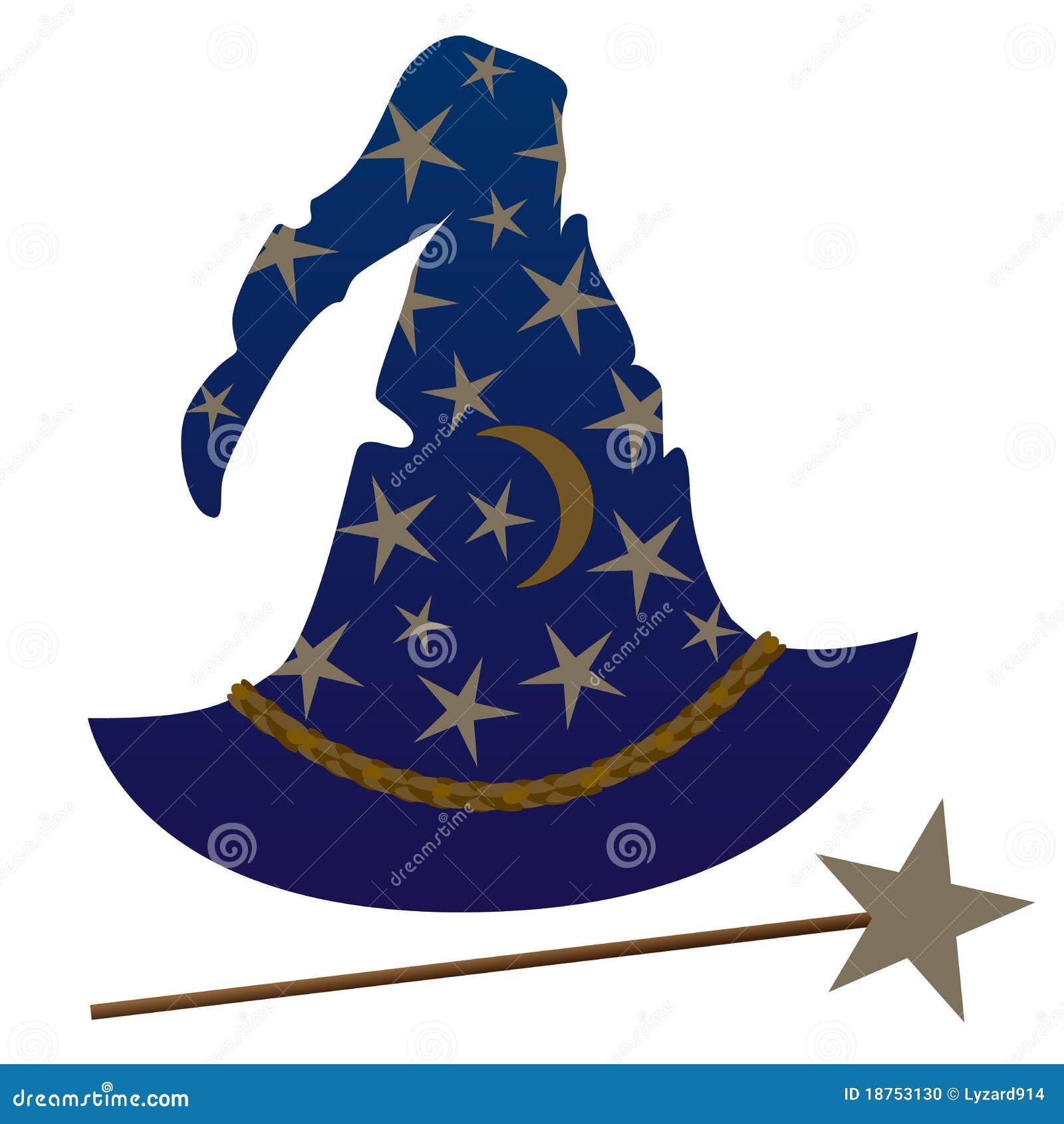 Download Wizard's Hat stock vector. Illustration of stars, merlin ...