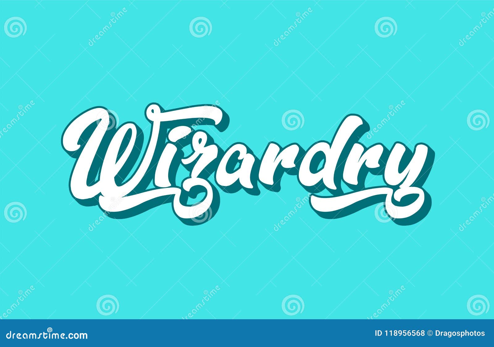 wizardry hand written word text for typography 