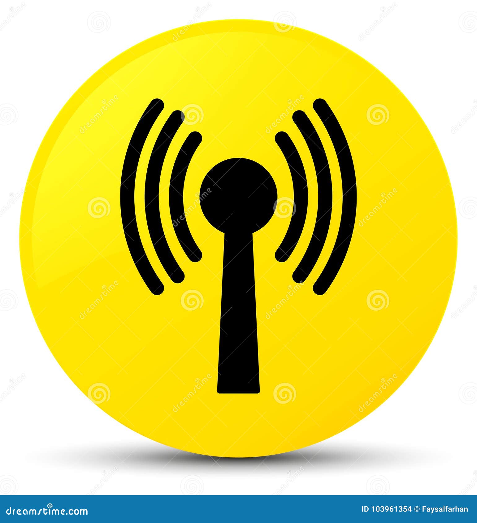 Wlan Network Icon Yellow Round Button Stock Illustration Illustration