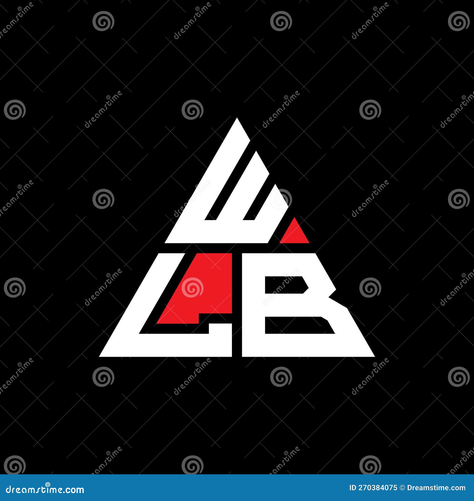 wlb triangle letter logo  with triangle . wlb triangle logo  monogram. wlb triangle  logo template with red