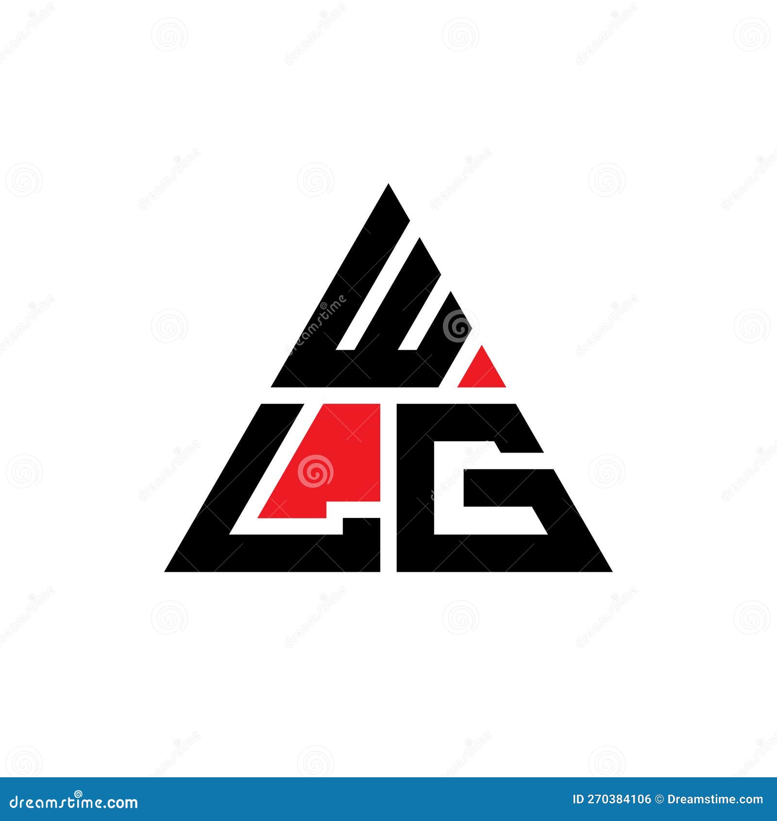 wlg triangle letter logo  with triangle . wlg triangle logo  monogram. wlg triangle  logo template with red