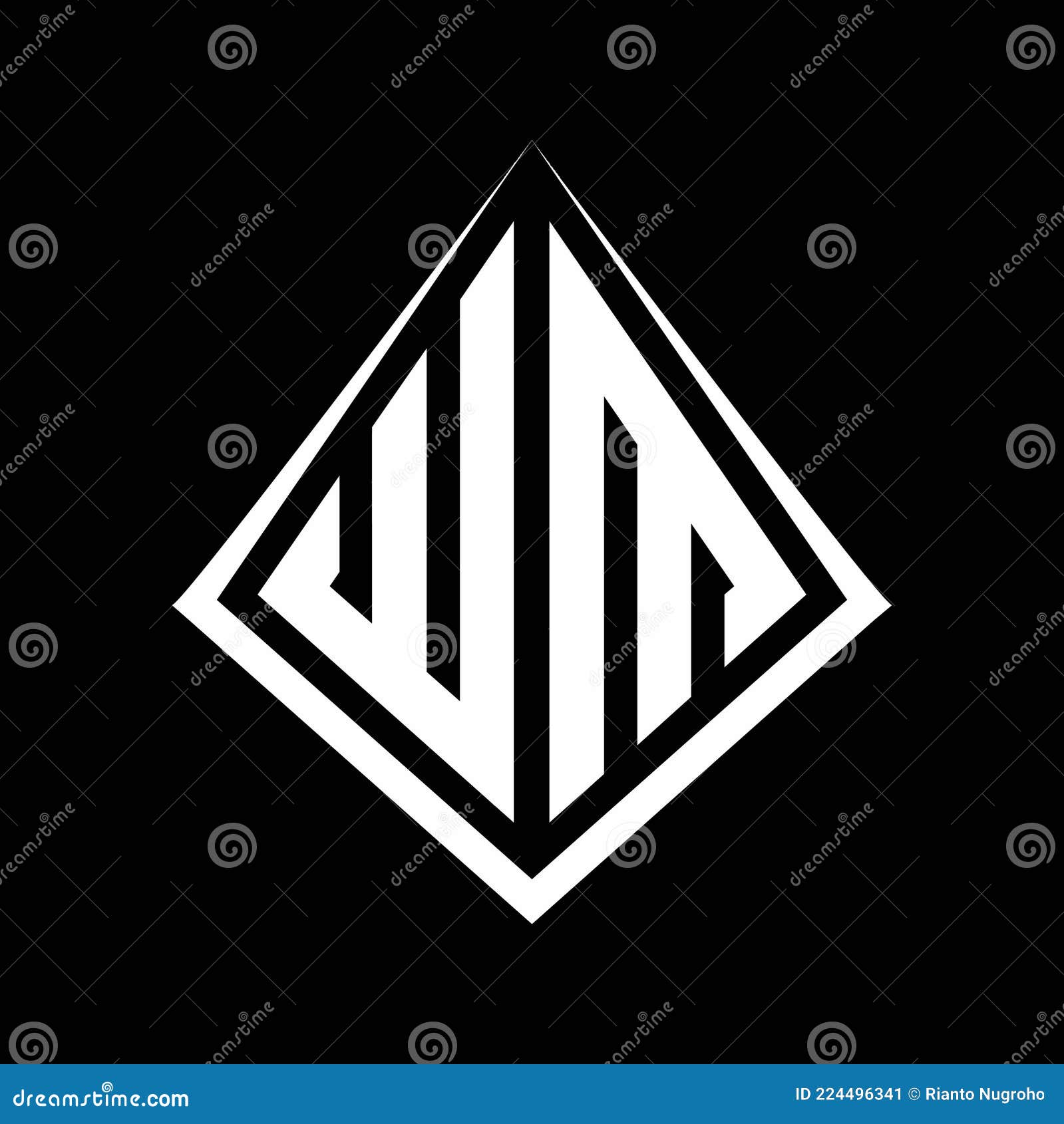 wm logo letters monogram with prisma   template