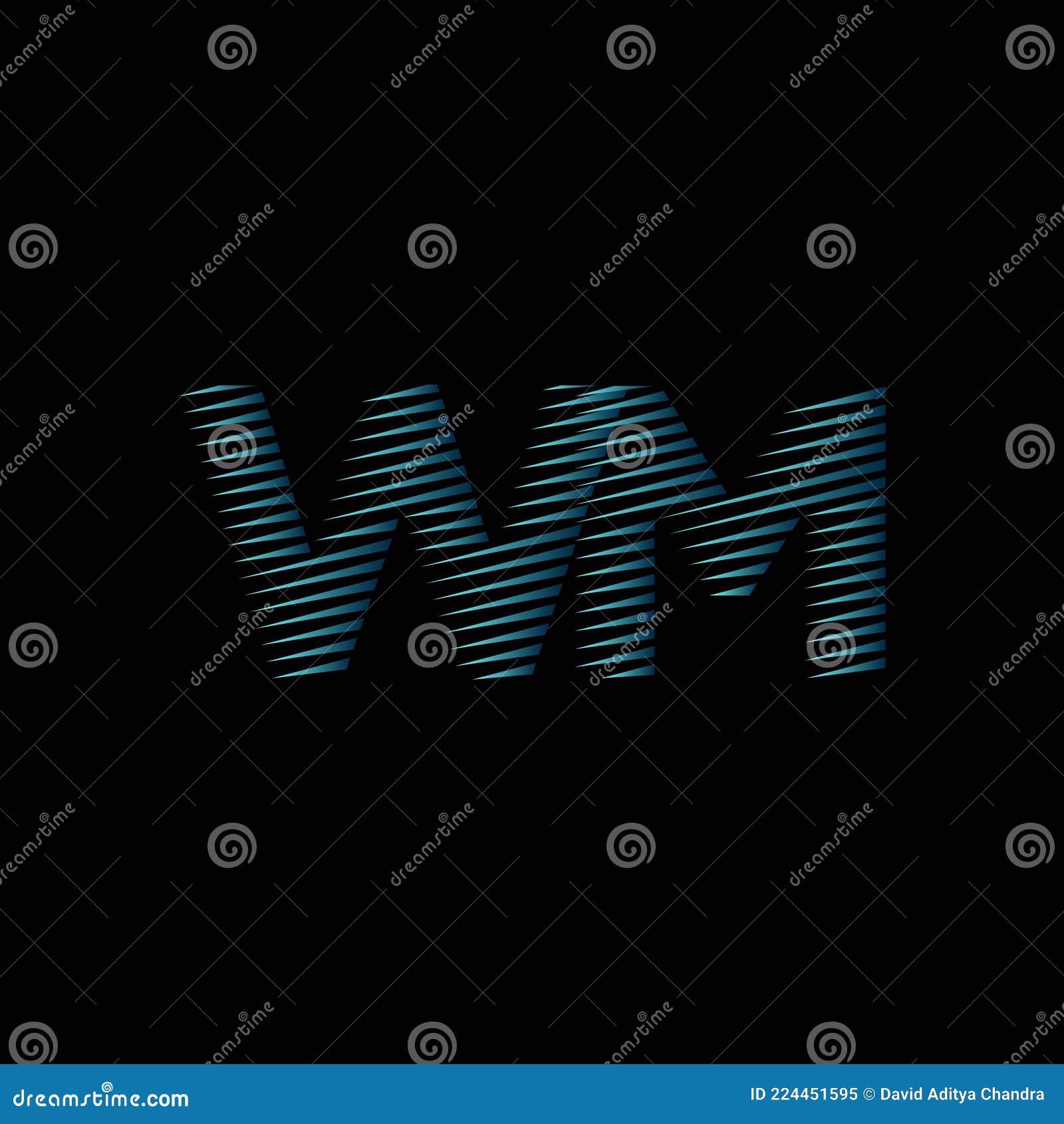wm monogram lines style blue light 