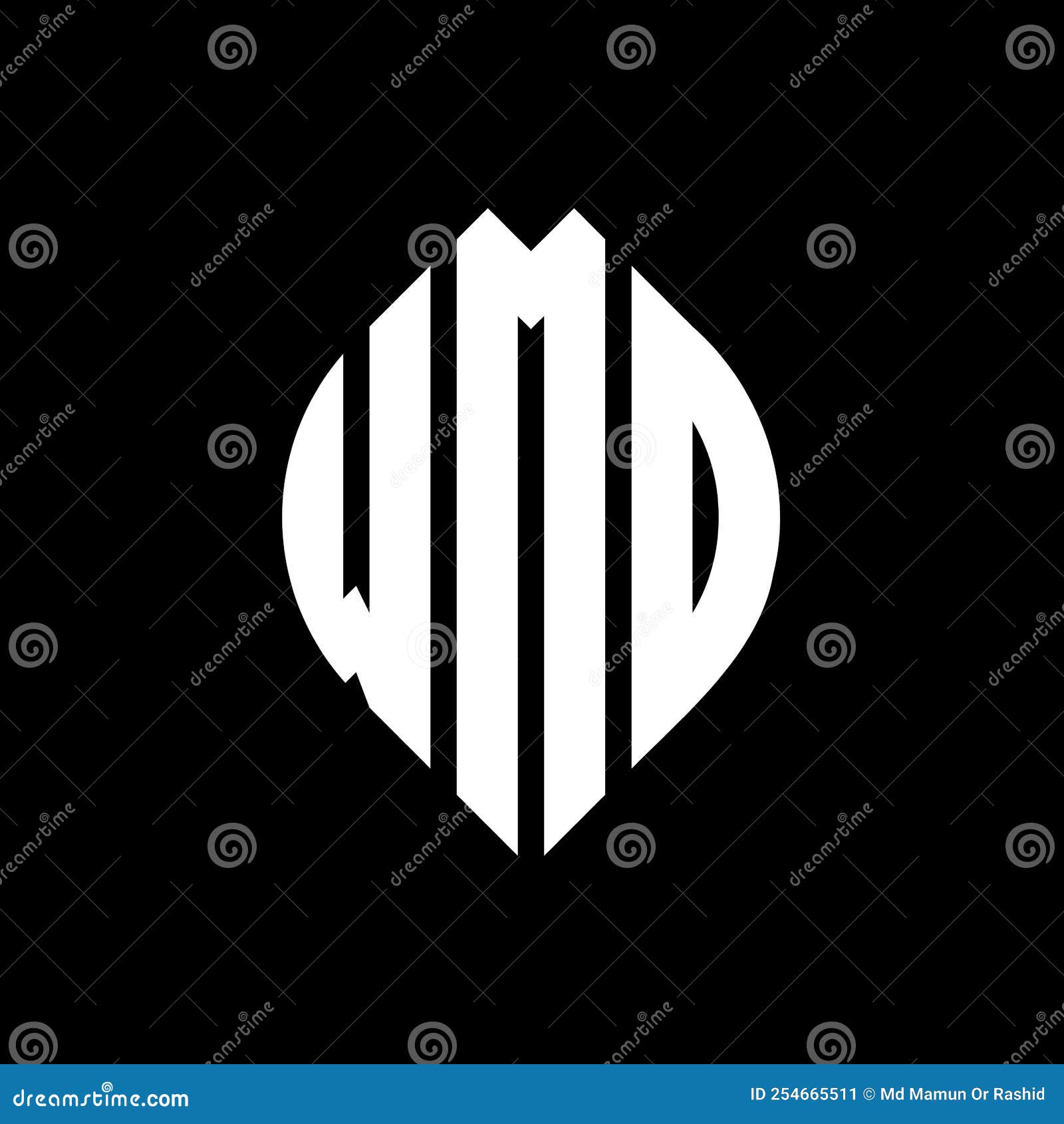wmo circle letter logo  with circle and ellipse . wmo ellipse letters with typographic style. the three initials form a