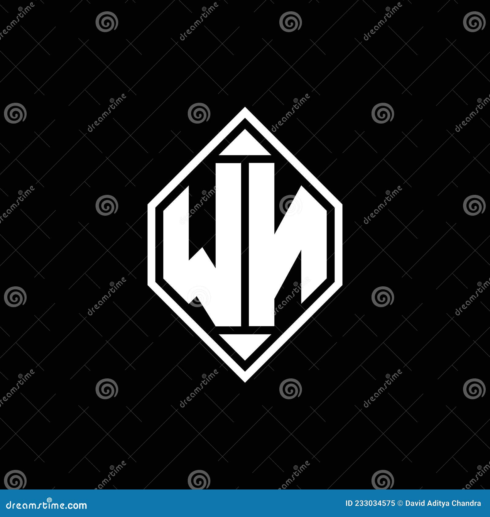 wn logo monogram geometric shield  style