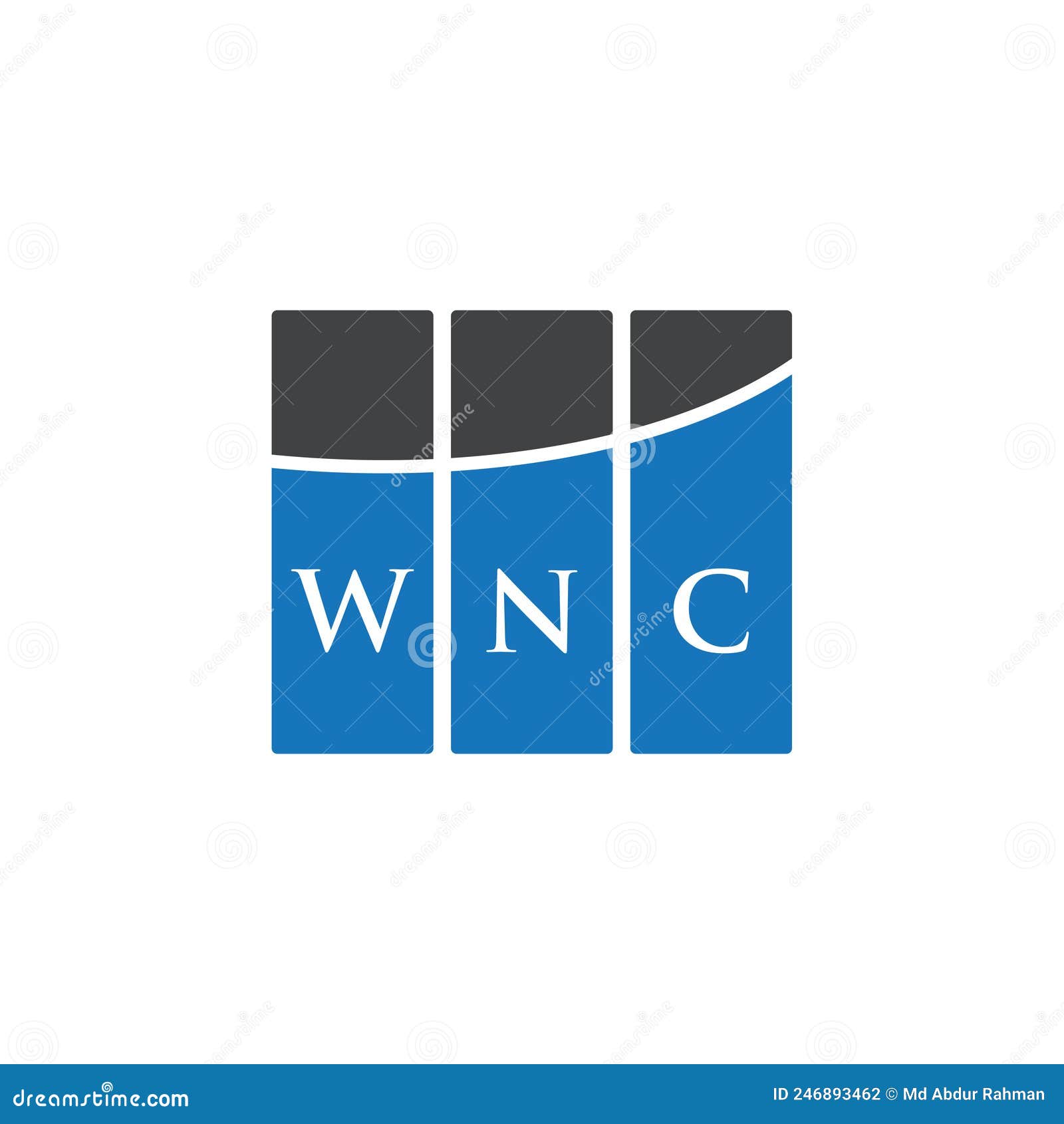wnc letter logo  on white background. wnc creative initials letter logo concept. wnc letter 