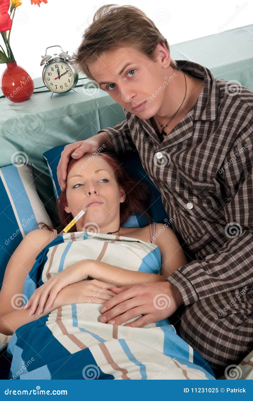 Woan bedroom Sick stock image. Image of wife, young, male 11231025