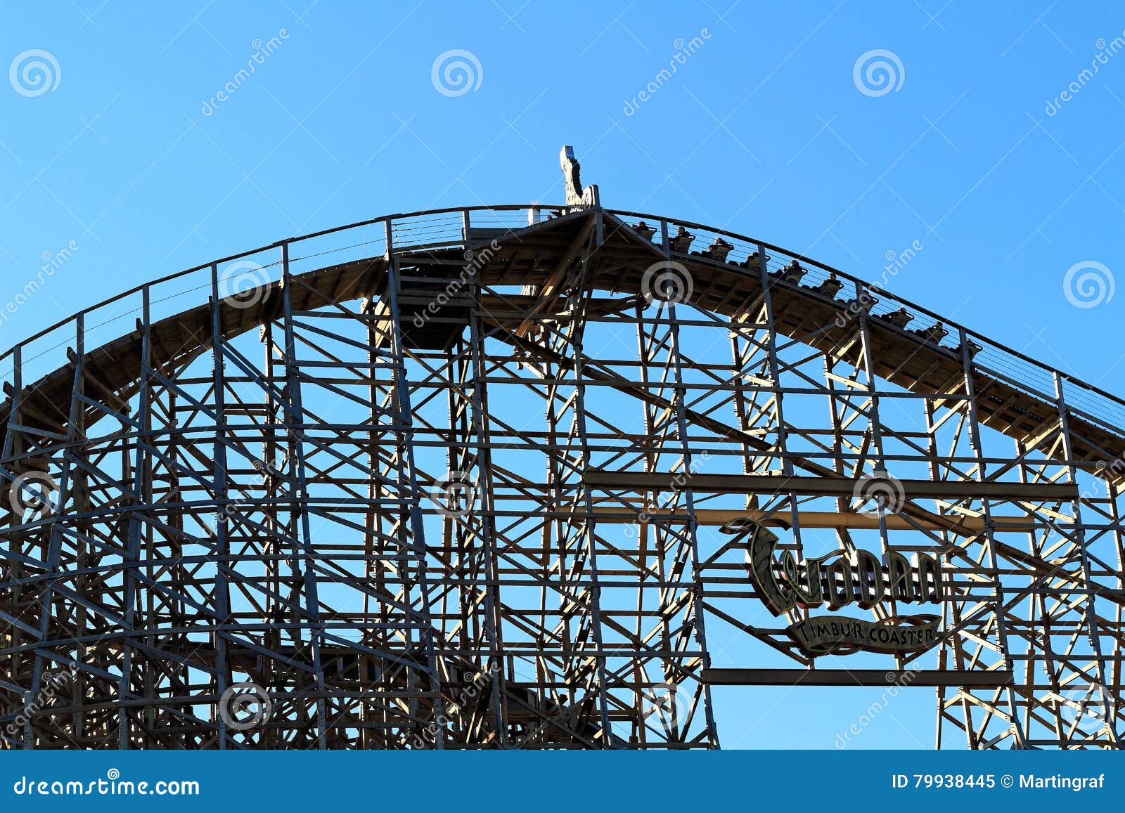 Wooden Coaster Structure Top Head of Wodan Editorial Image - Image