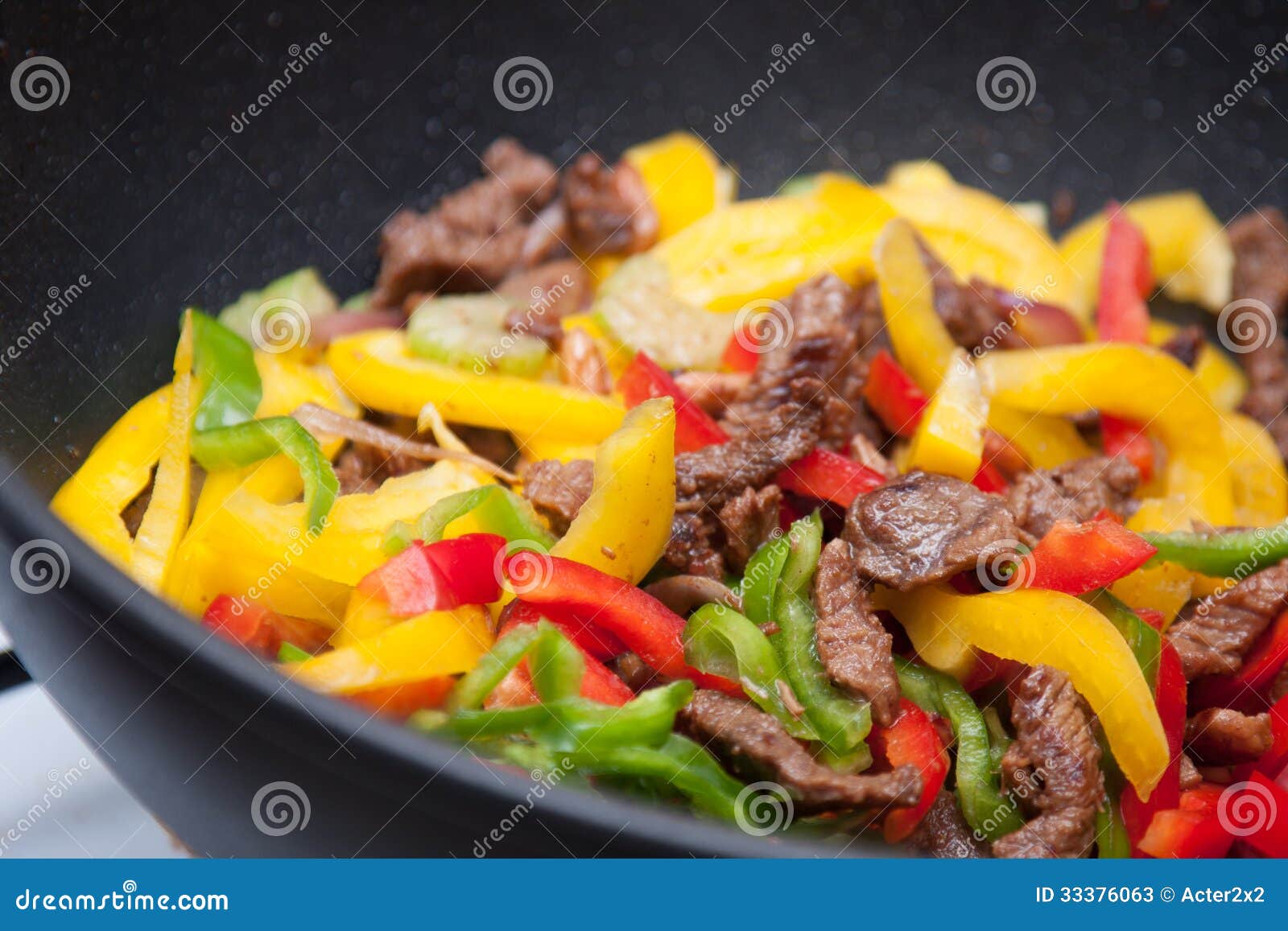 Wok with stirfry stock image. Image of vegetable, dish - 33376063