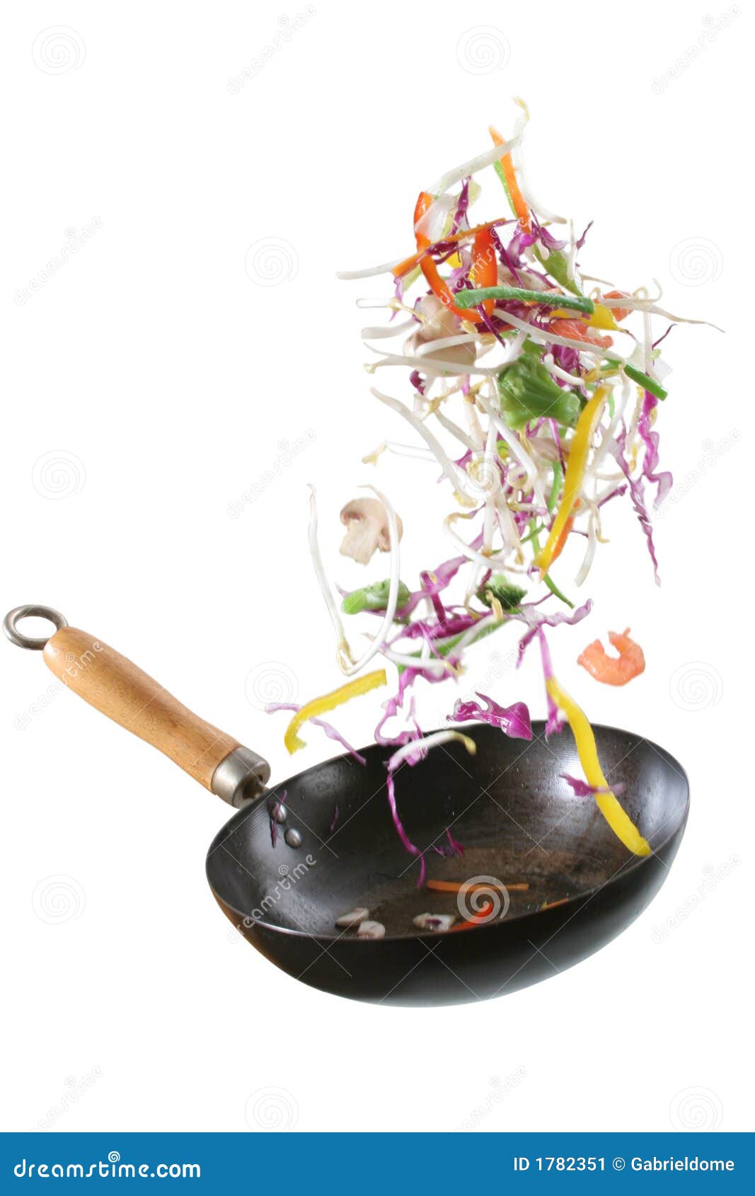 Wok with Vegetables and Shrimp Stock Image - Image of garlic, buffet