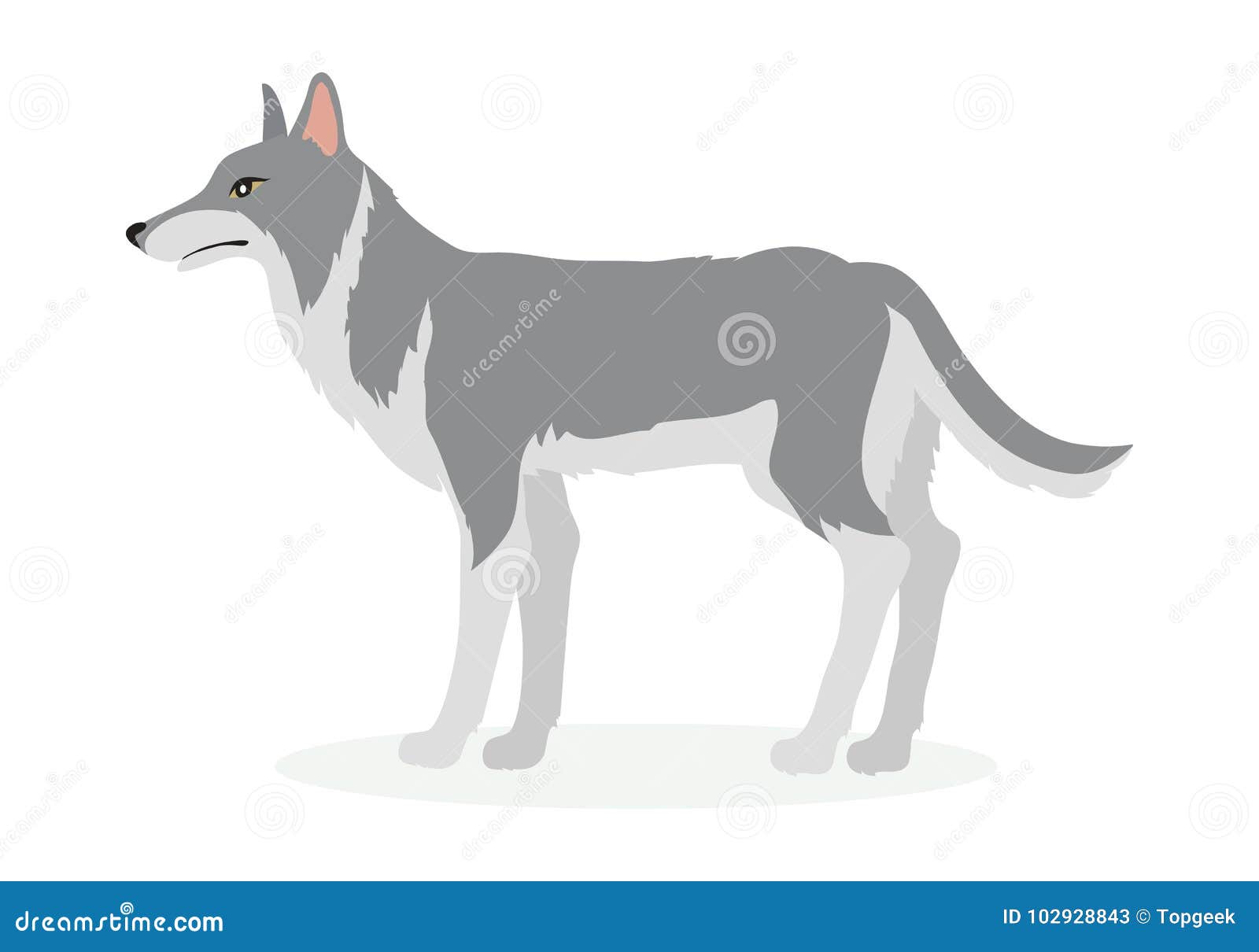 Wolf Cartoon Vector Illustration in Flat Design Stock Vector ...