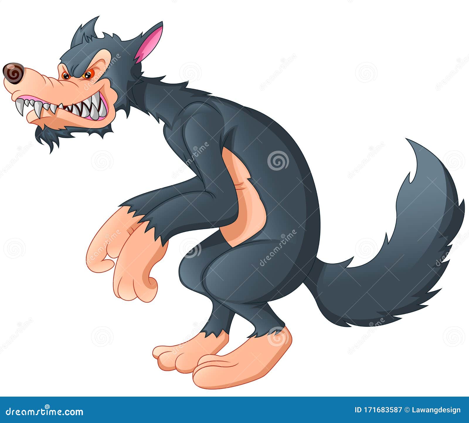 Wolf Cartoon on a White Background Stock Vector - Illustration of ...