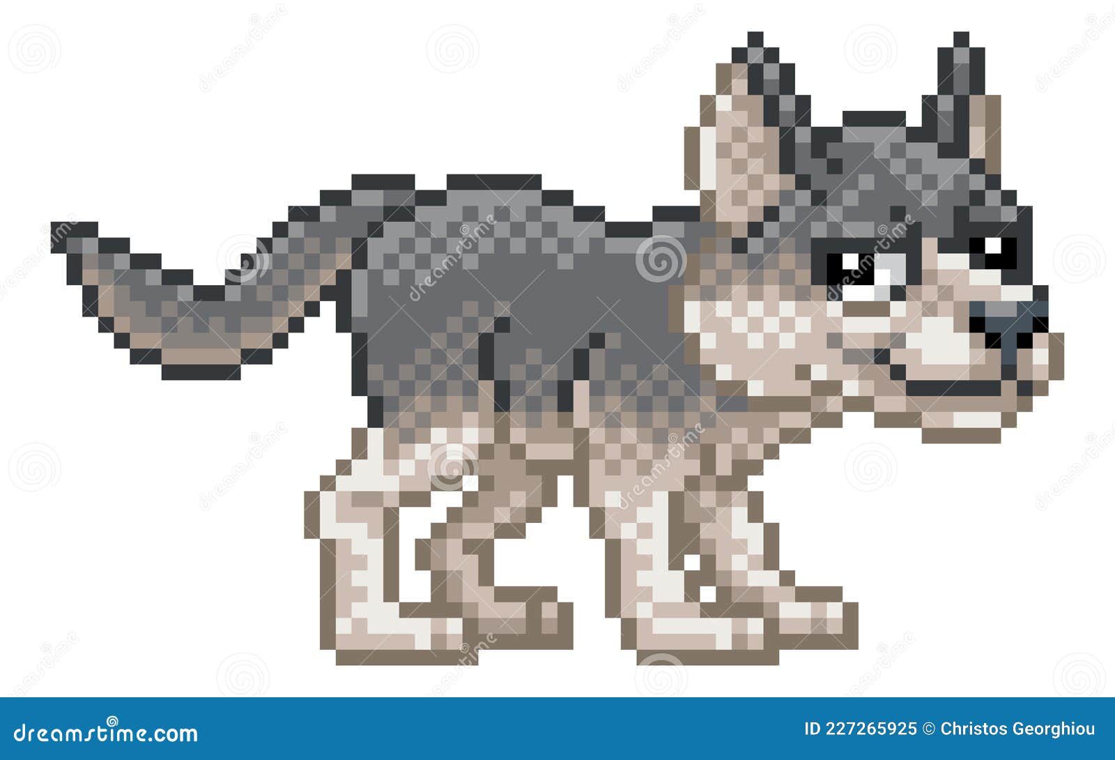 Wolf Pixel Art Animal Retro Video Game Cartoon Stock Vector - Illustration  of cartoon, clipart: 227265925