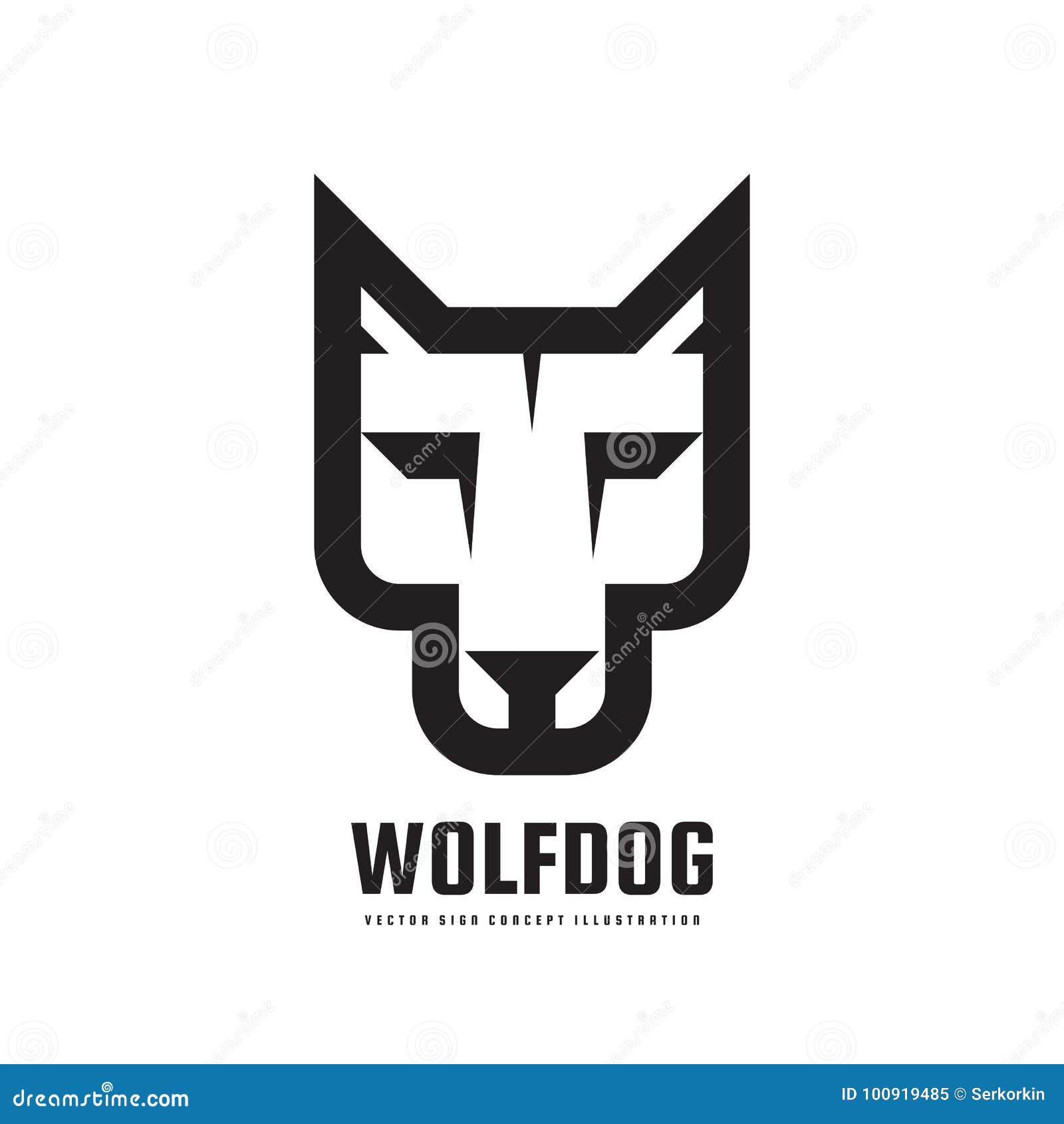 wolf or dog head -  logo template concept . wilde animal graphic sign.