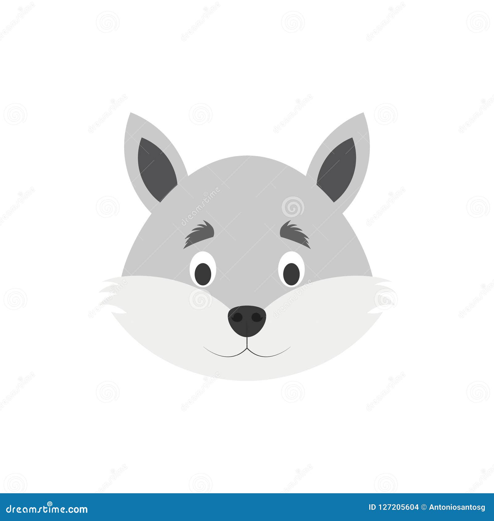 Wolf Face in Cartoon Style for Children. Stock Vector - Illustration of background, collection: 127205604 Wolf Face in Cartoon Style for Children. Stock Vector - Illustration of background, collection: 127205604