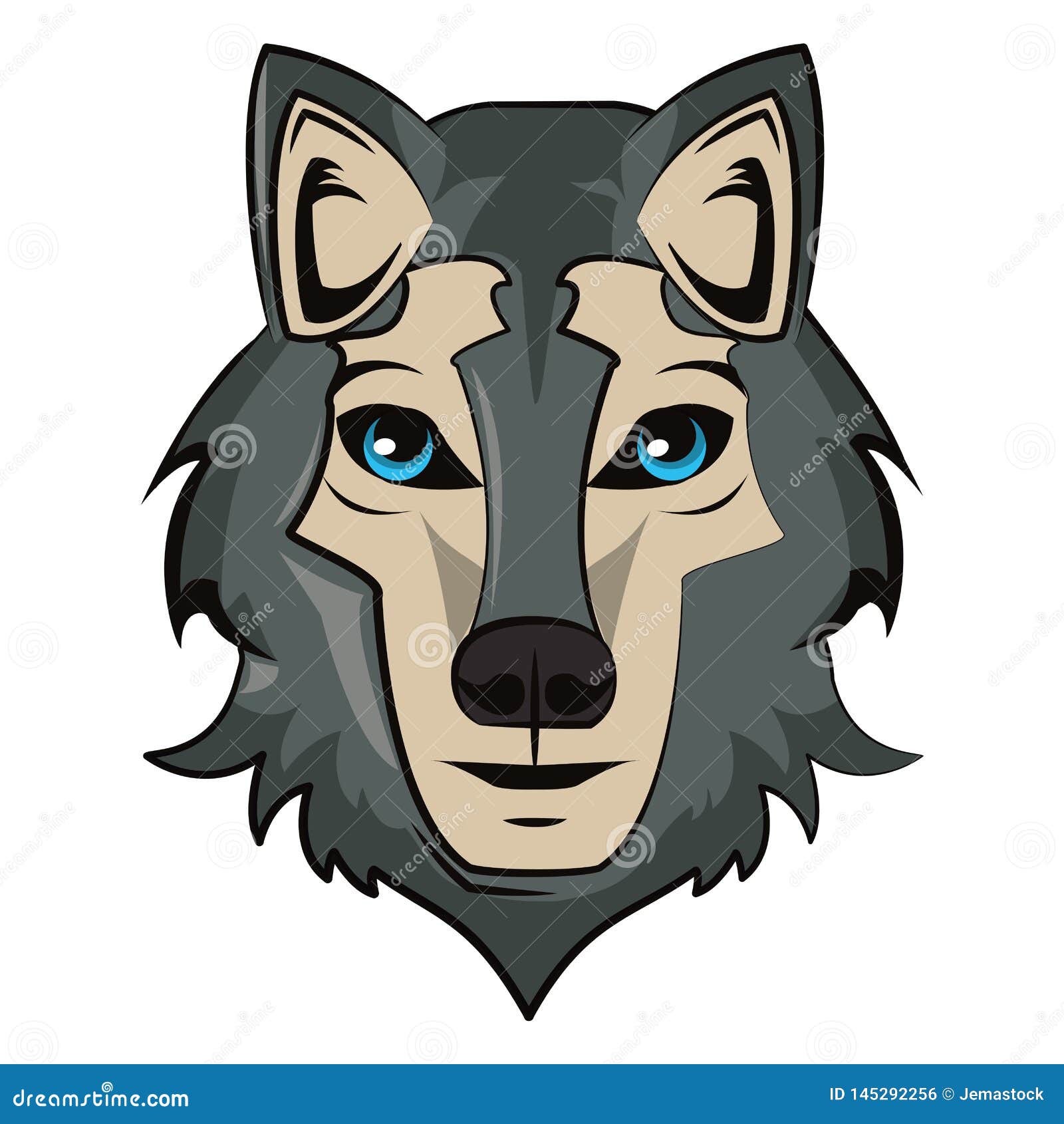 Wolf face cool sketch stock vector. Illustration of print - 145292256