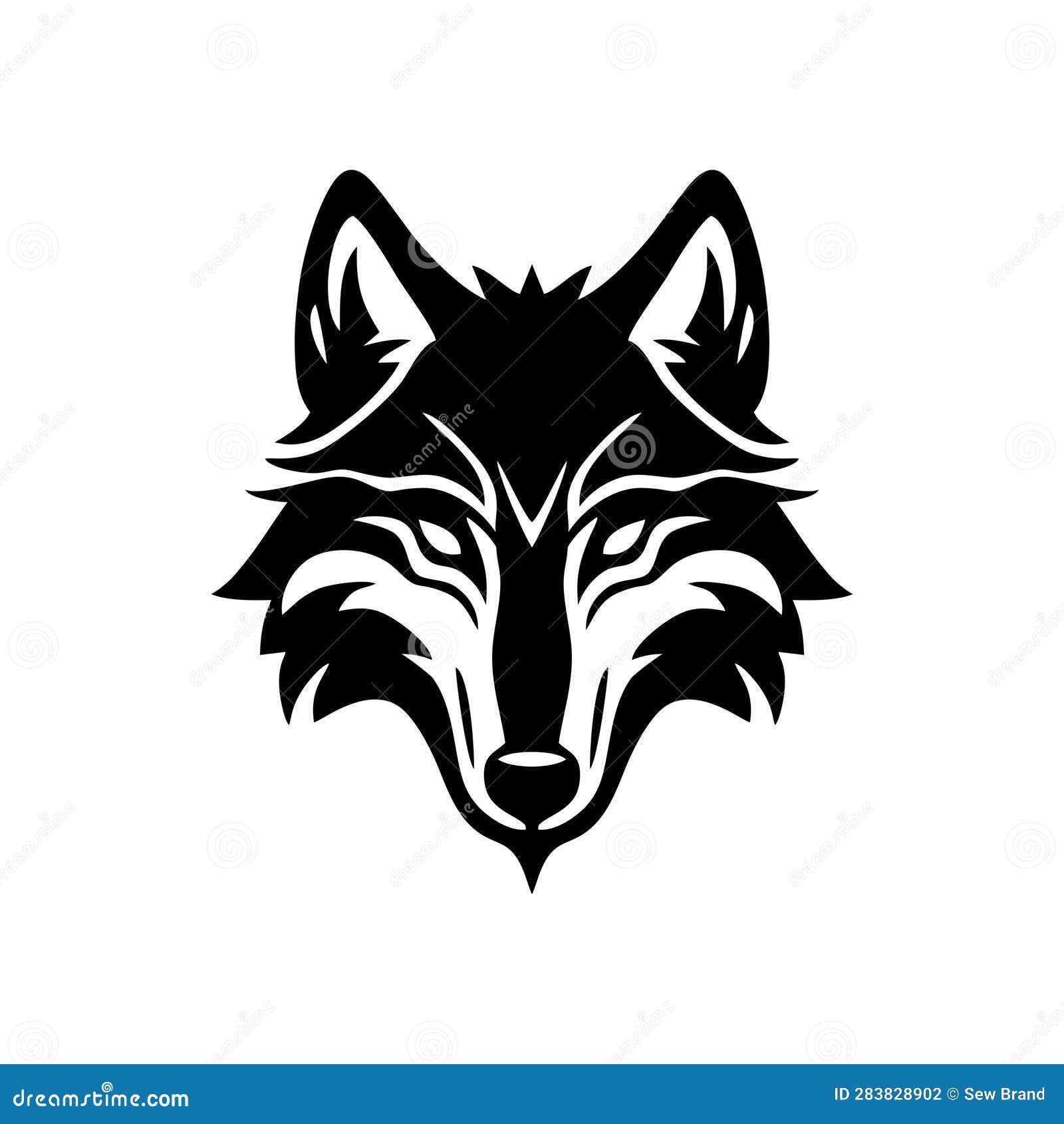 wolf face logo predator head silhouette clip art wolves icon clipart vector animal wildlife illustrator coyote jackal hyena fox 283828902