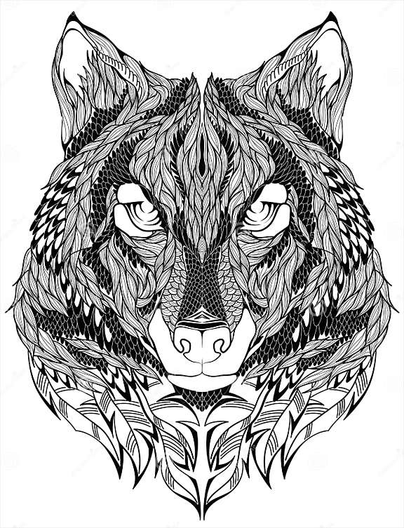 Wolf Head Tattoo. Vector Illustration. Stock Vector - Illustration of ...