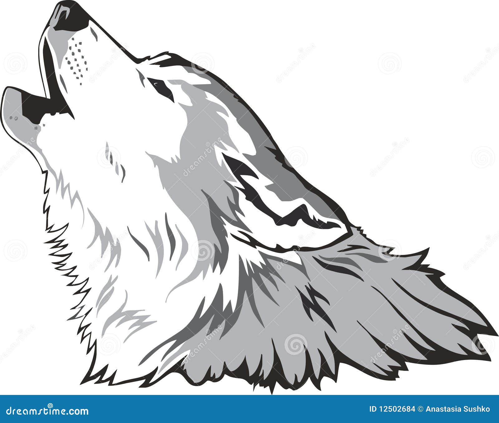 Wolf head vector stock illustration. Image of sign, shaggy - 12502684