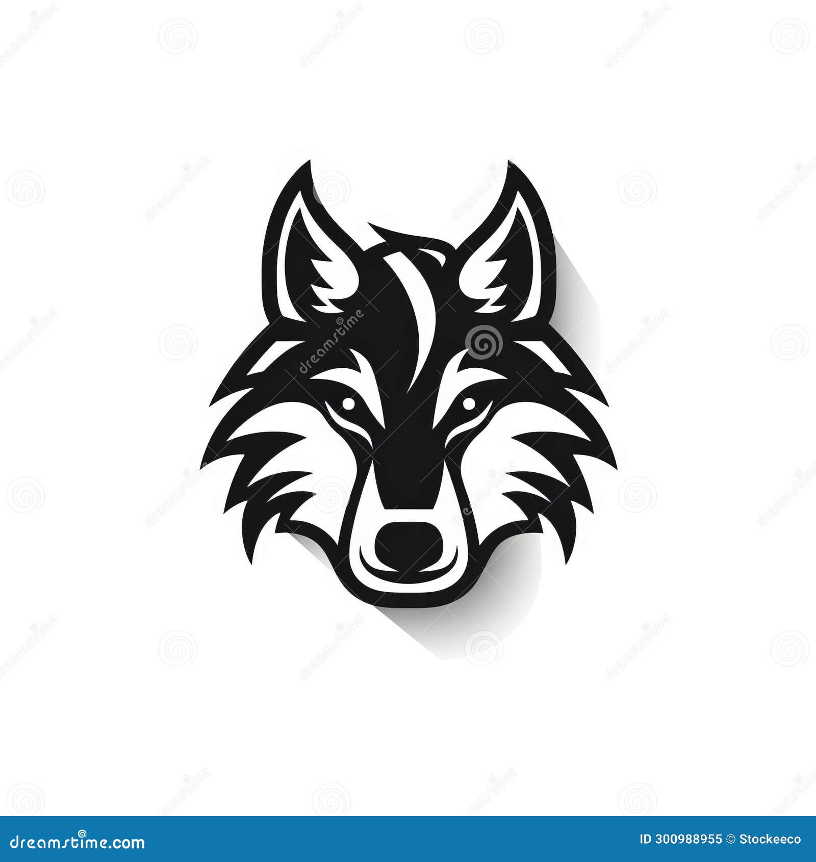 Black Wolf Head Logo Vector Illustration Stock Illustration