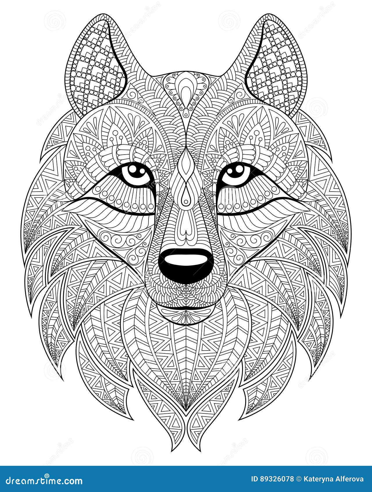 photo Zentangle Wolf Head dreamstime com