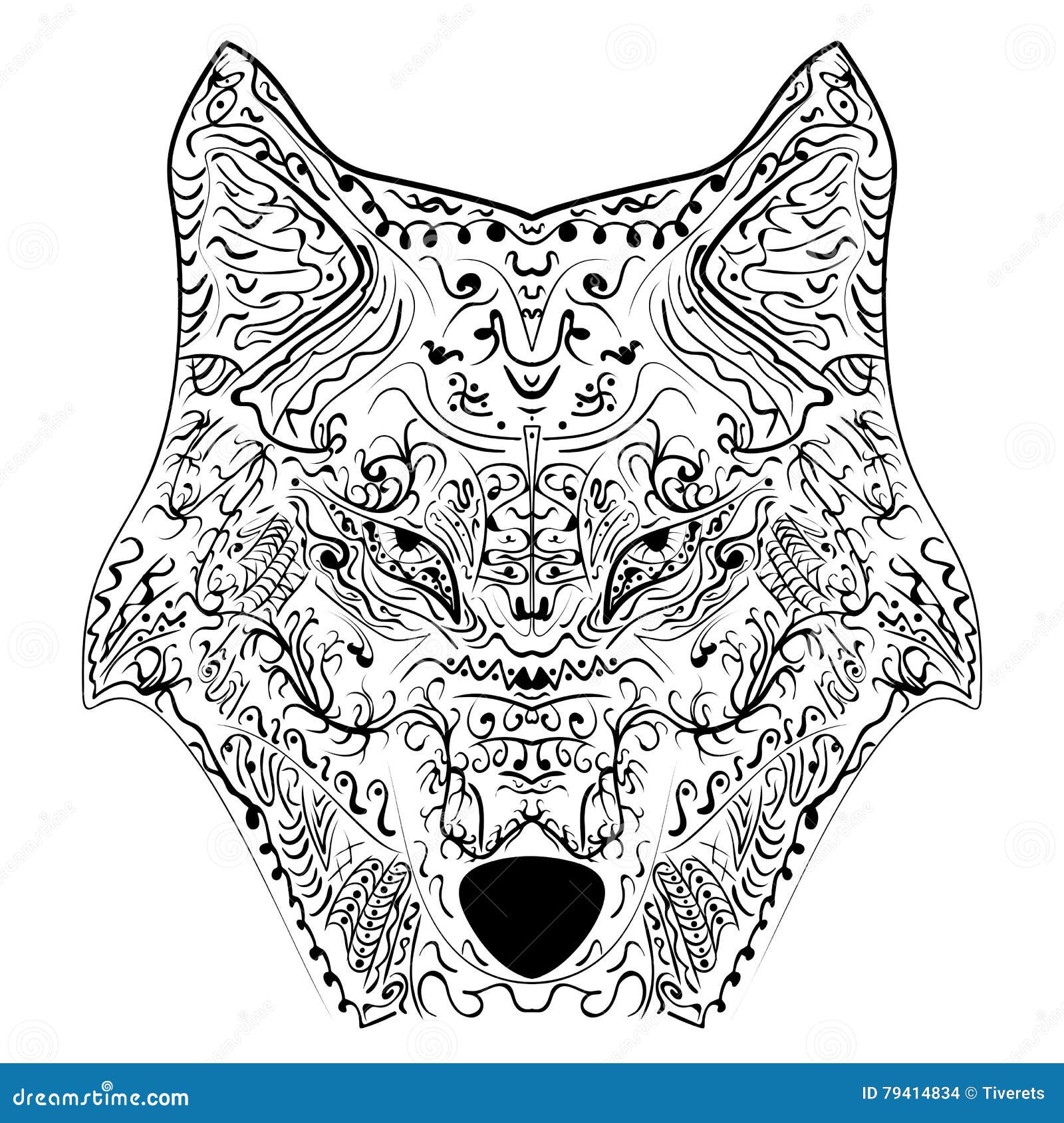 photo Zentangle Wolf Head dreamstime com