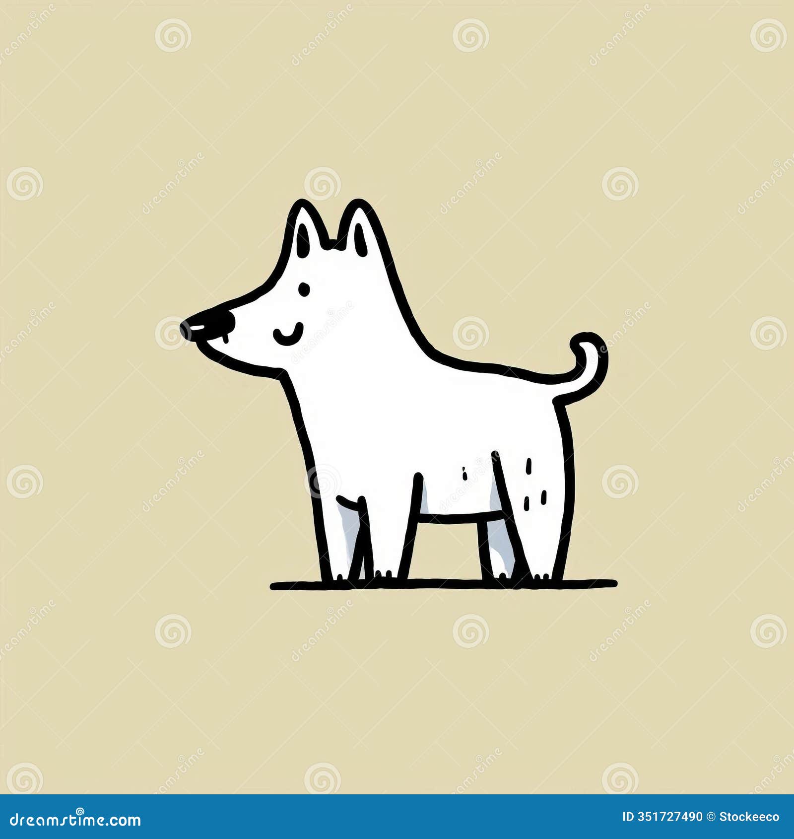 quirky playful wolf minimalist doodle art comic strip 