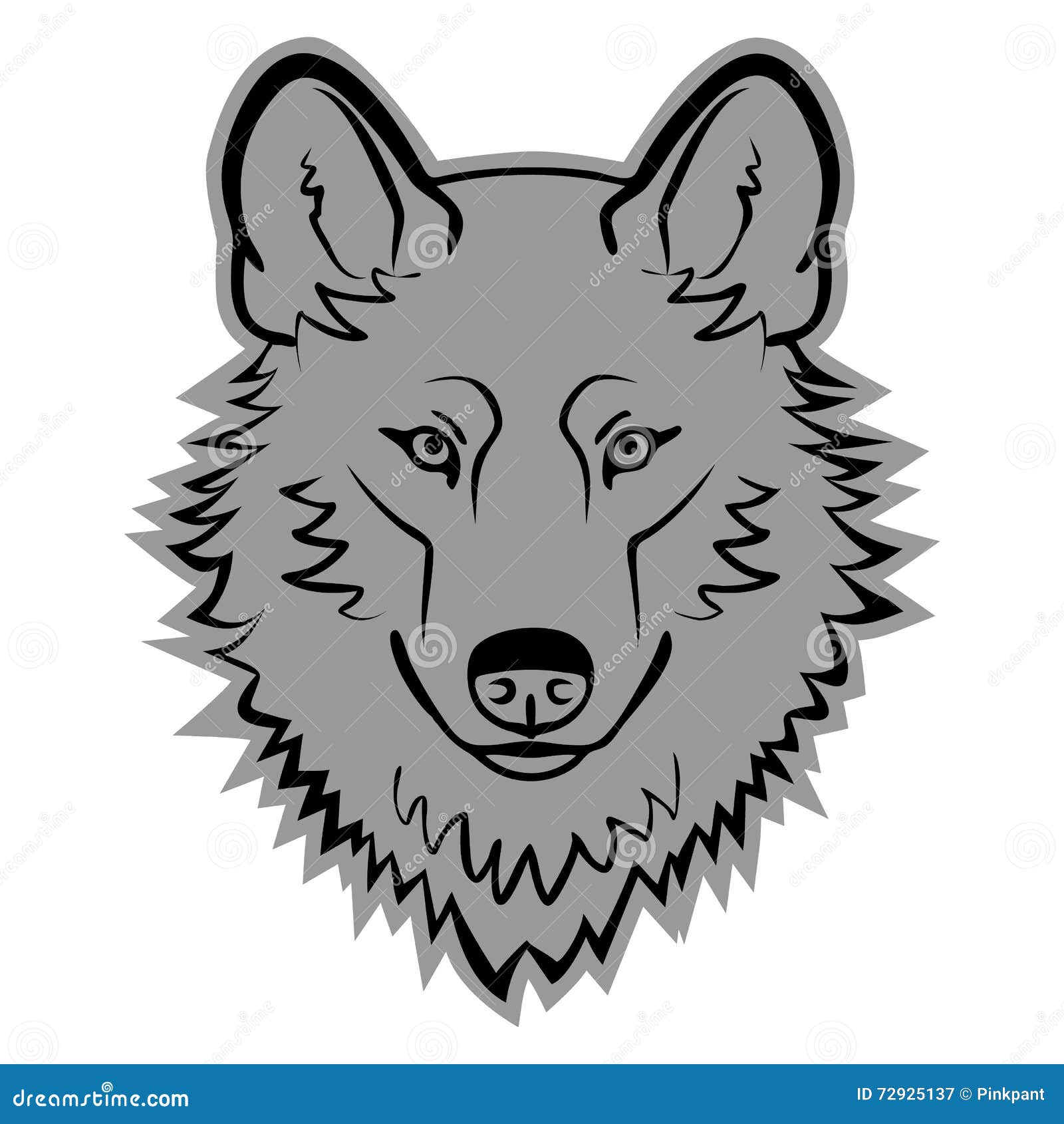 Wolf Logo Mascot Emblem Vector. Wolf Head Stock Vector - Illustration ...