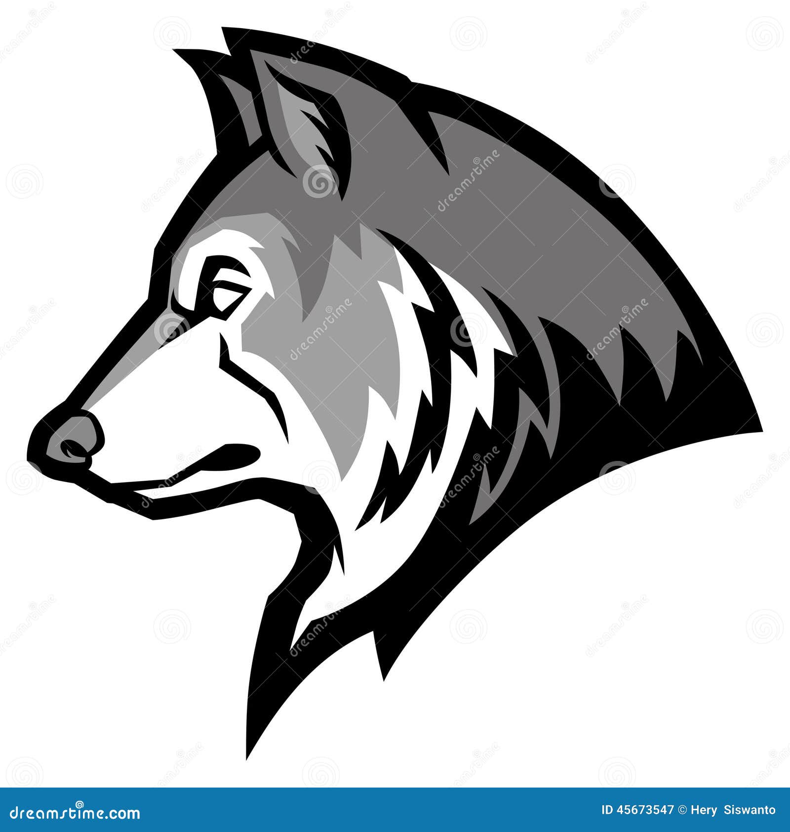 Wolf mascot stock vector. Illustration of element, line 