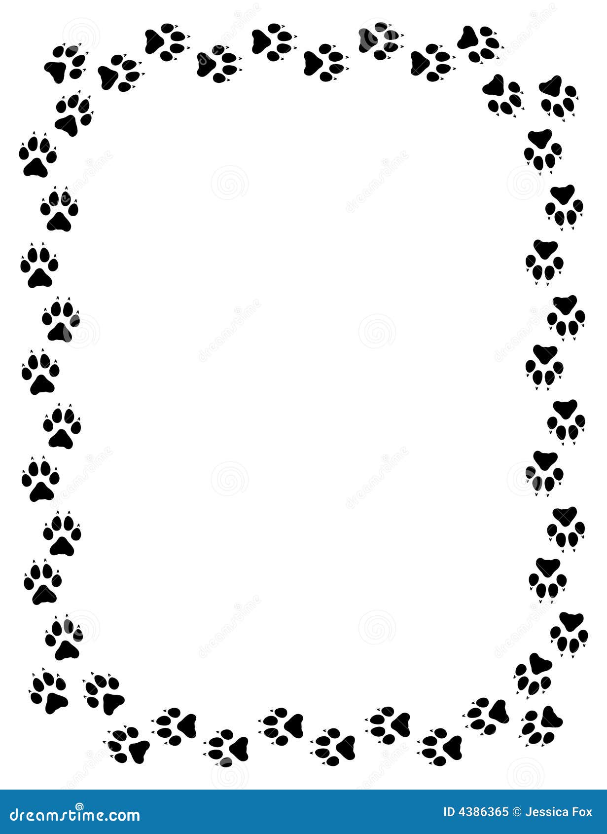 wolf paw print border